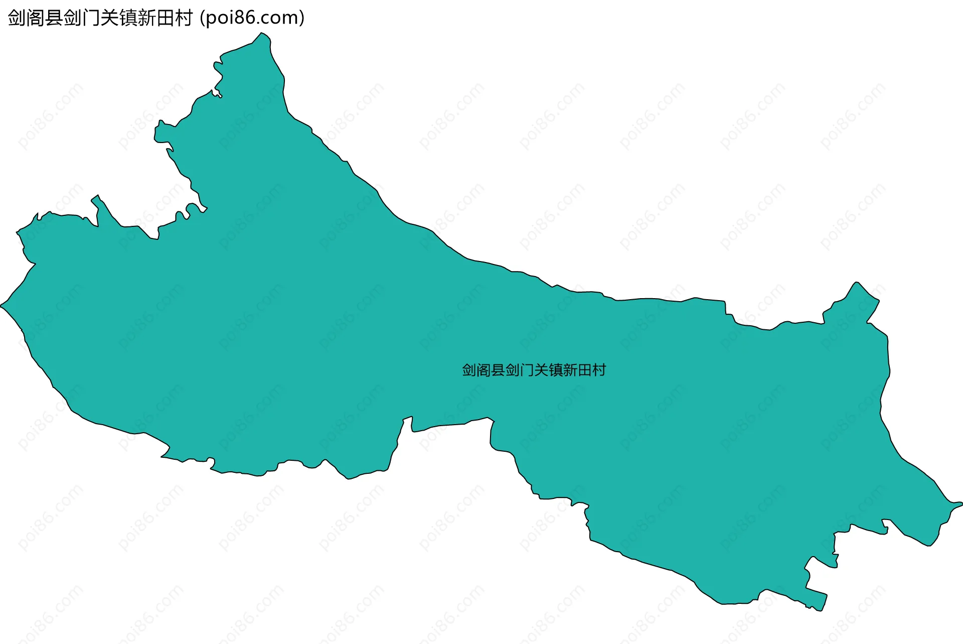 剑阁县剑门关镇新田村边界地图
