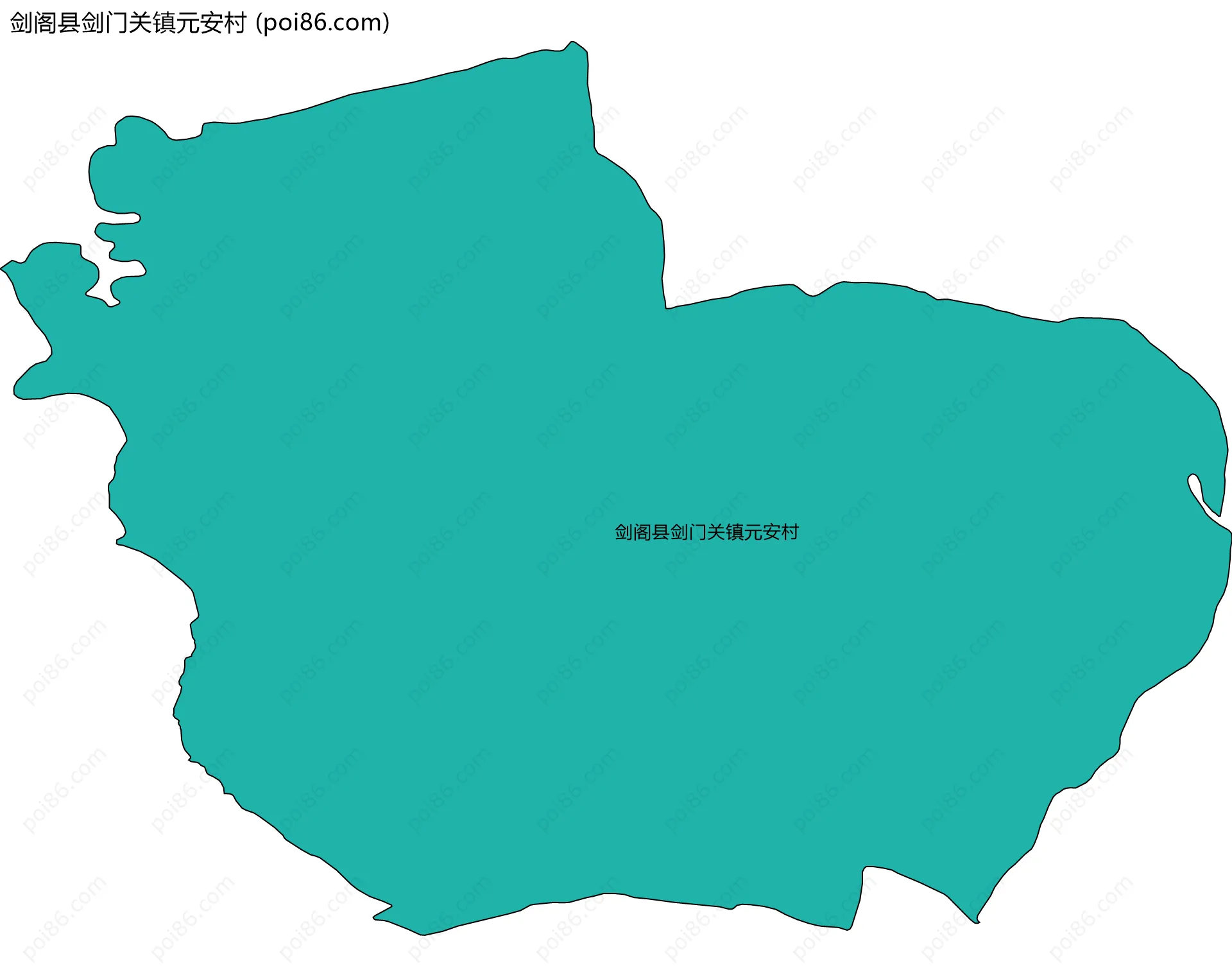 剑阁县剑门关镇元安村边界地图