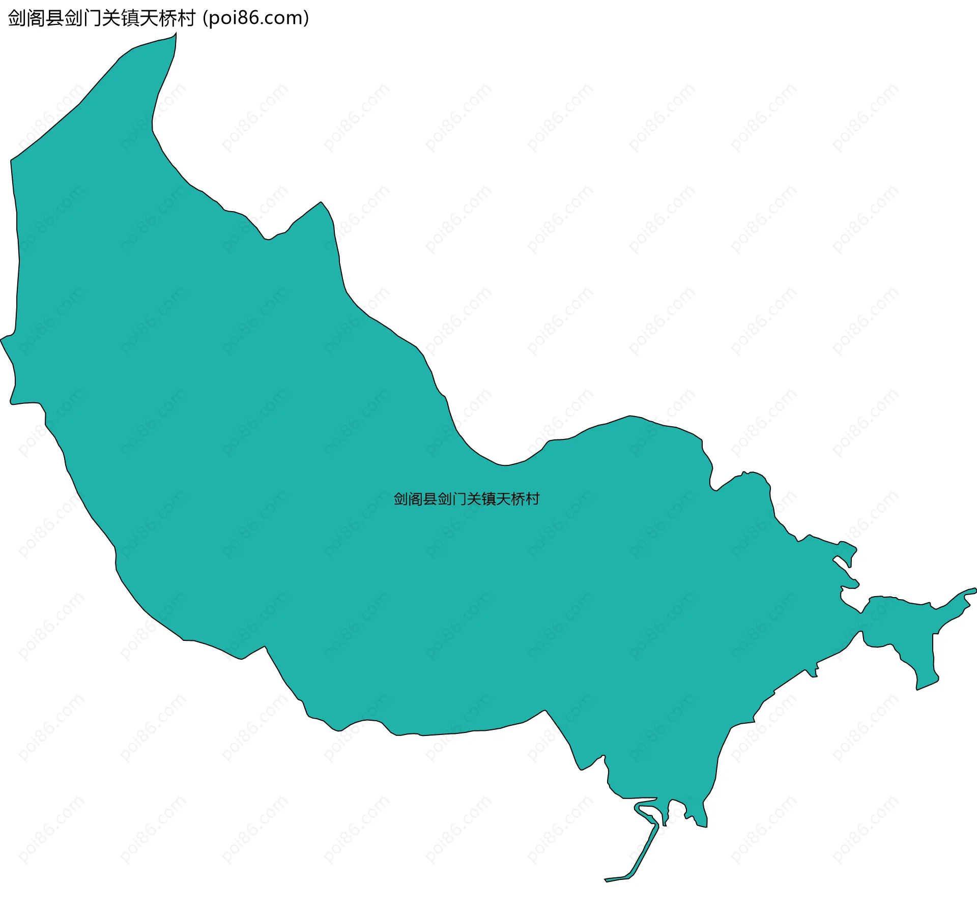 剑阁县剑门关镇天桥村边界地图