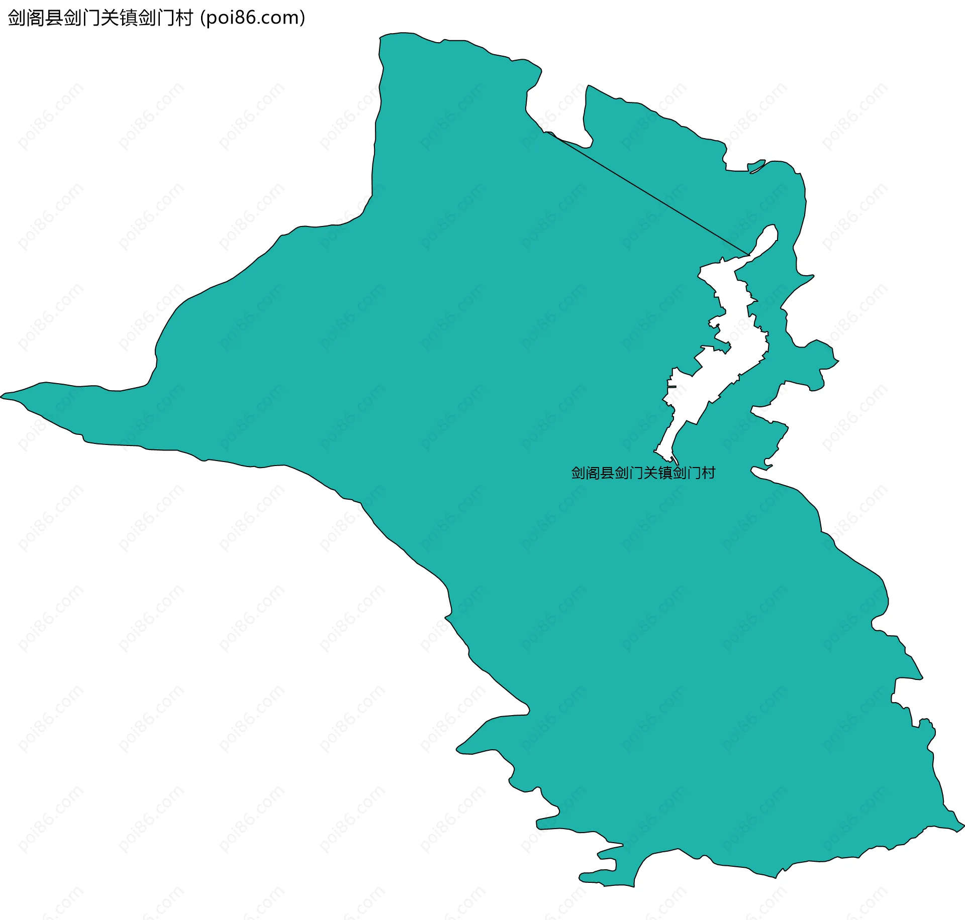 剑阁县剑门关镇剑门村边界地图