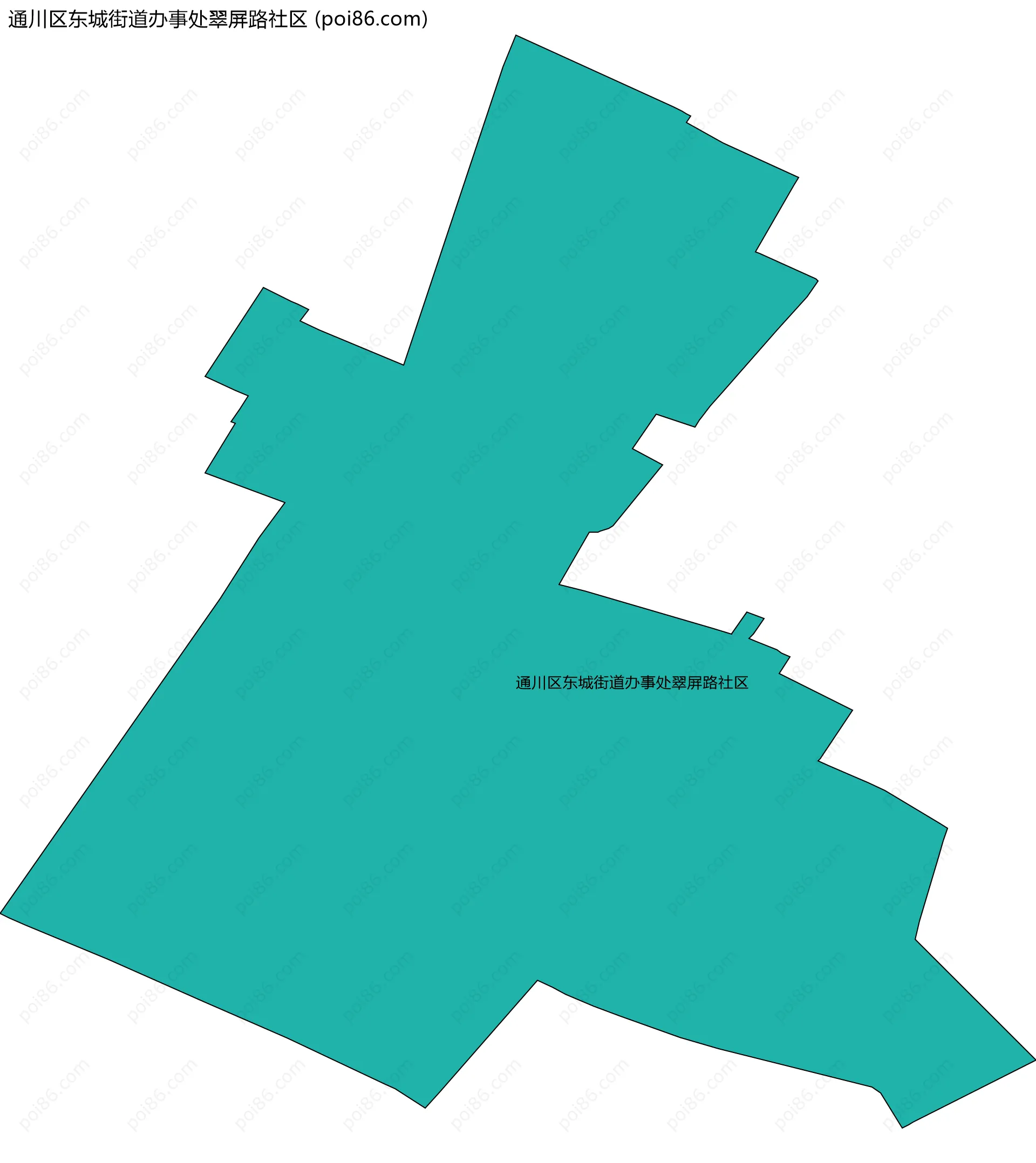 通川区东城街道办事处翠屏路社区边界地图