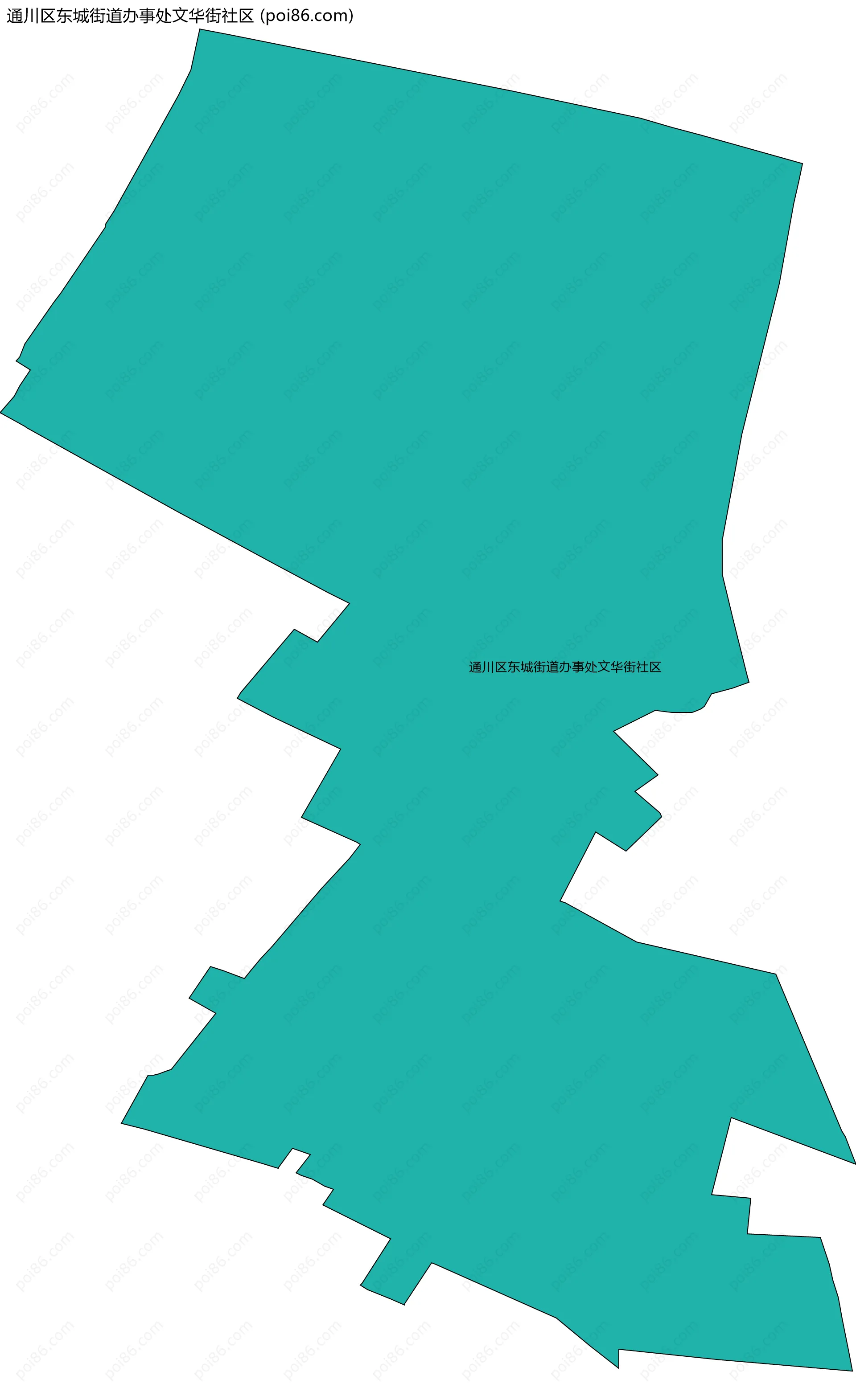 通川区东城街道办事处文华街社区边界地图