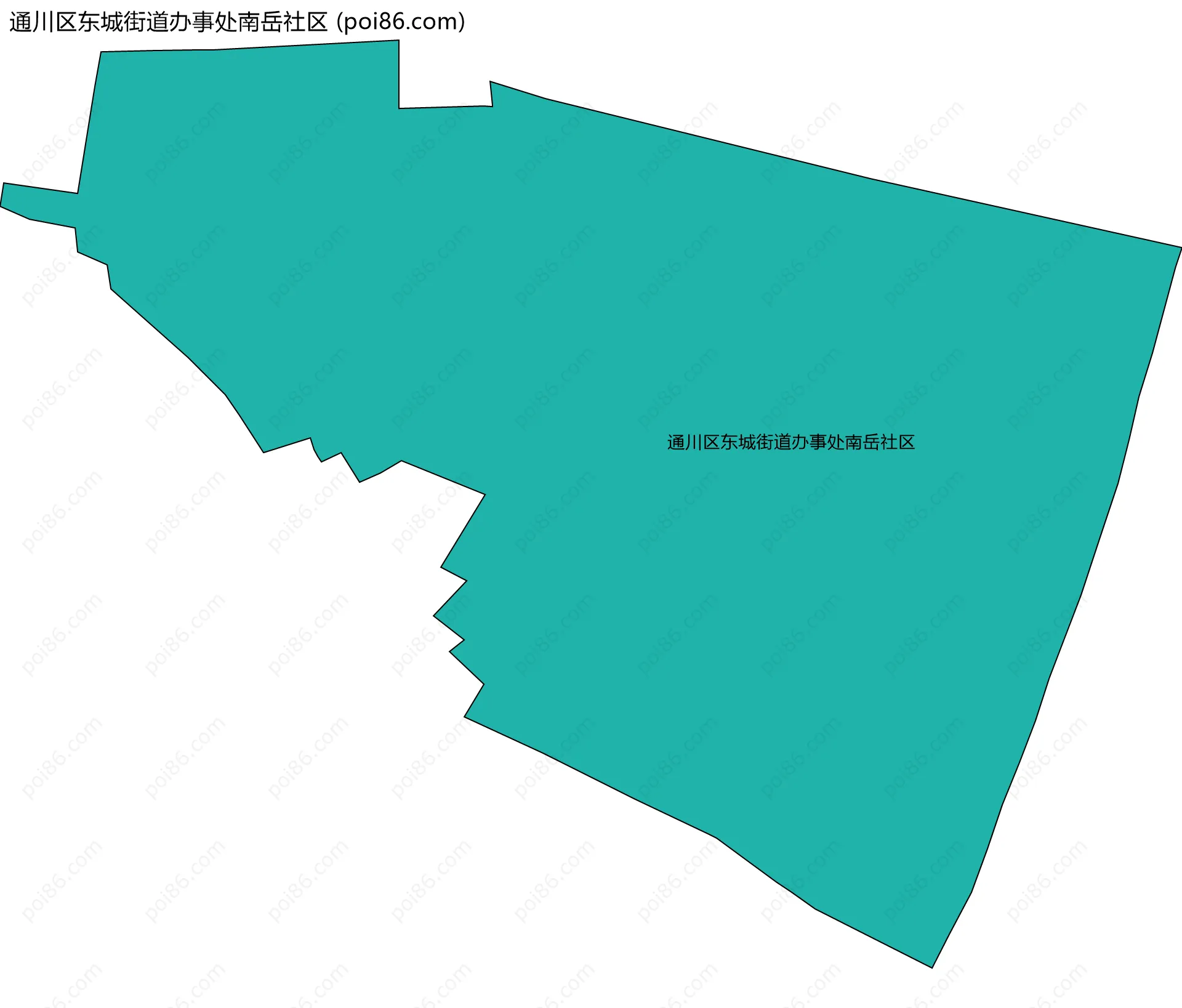 通川区东城街道办事处南岳社区边界地图