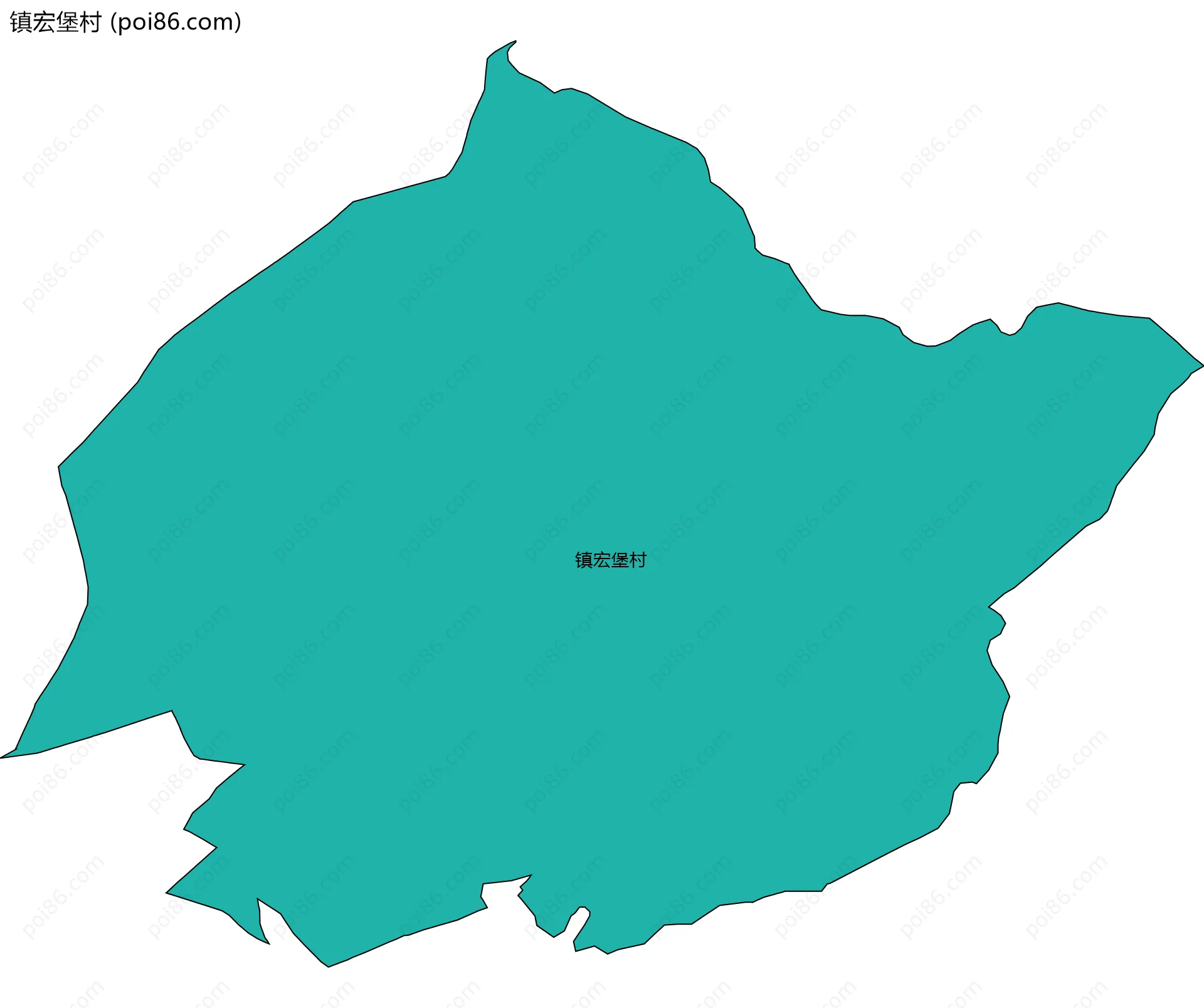 镇宏堡村边界地图