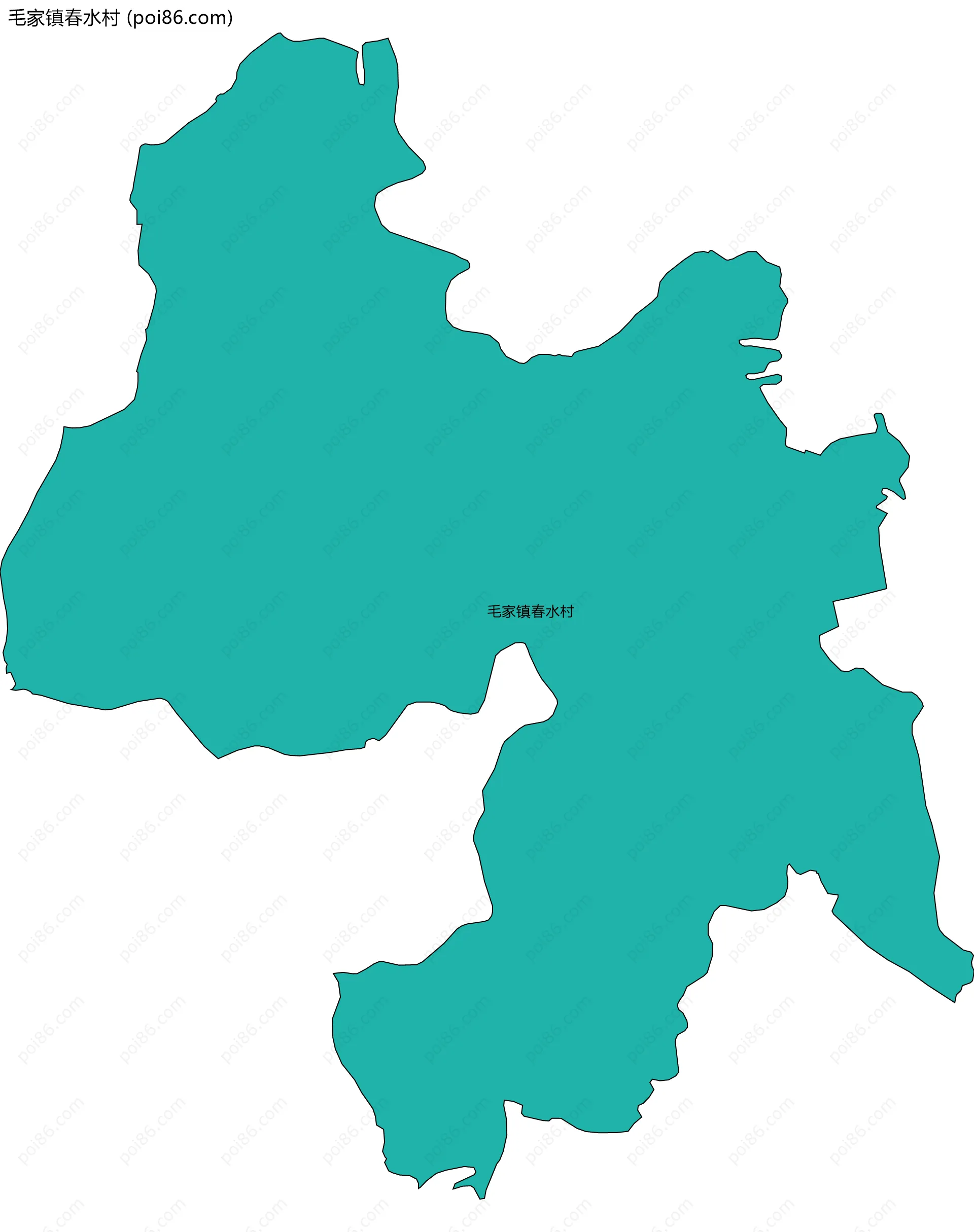 毛家镇春水村边界地图