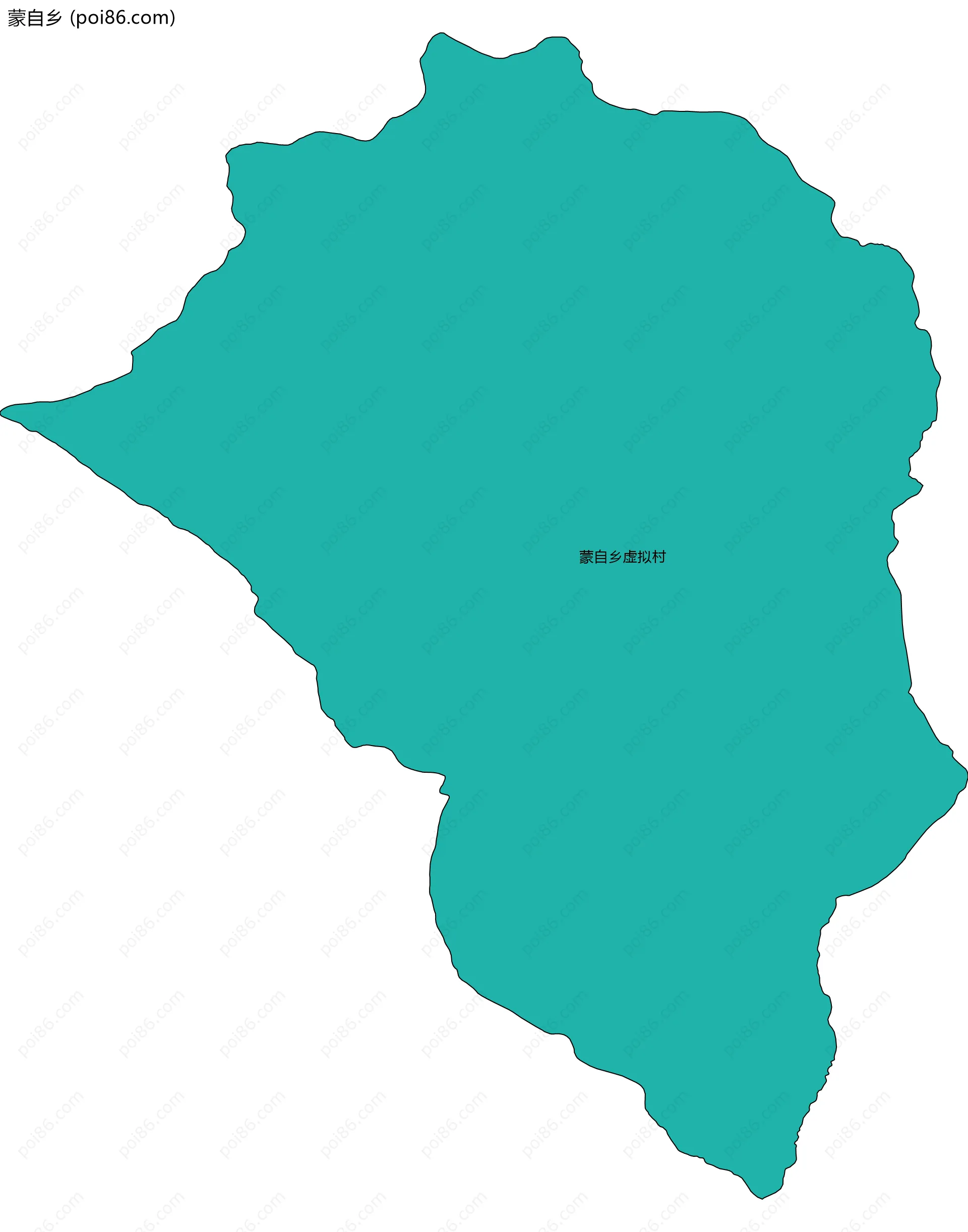 蒙自乡边界地图(五级行政区划)