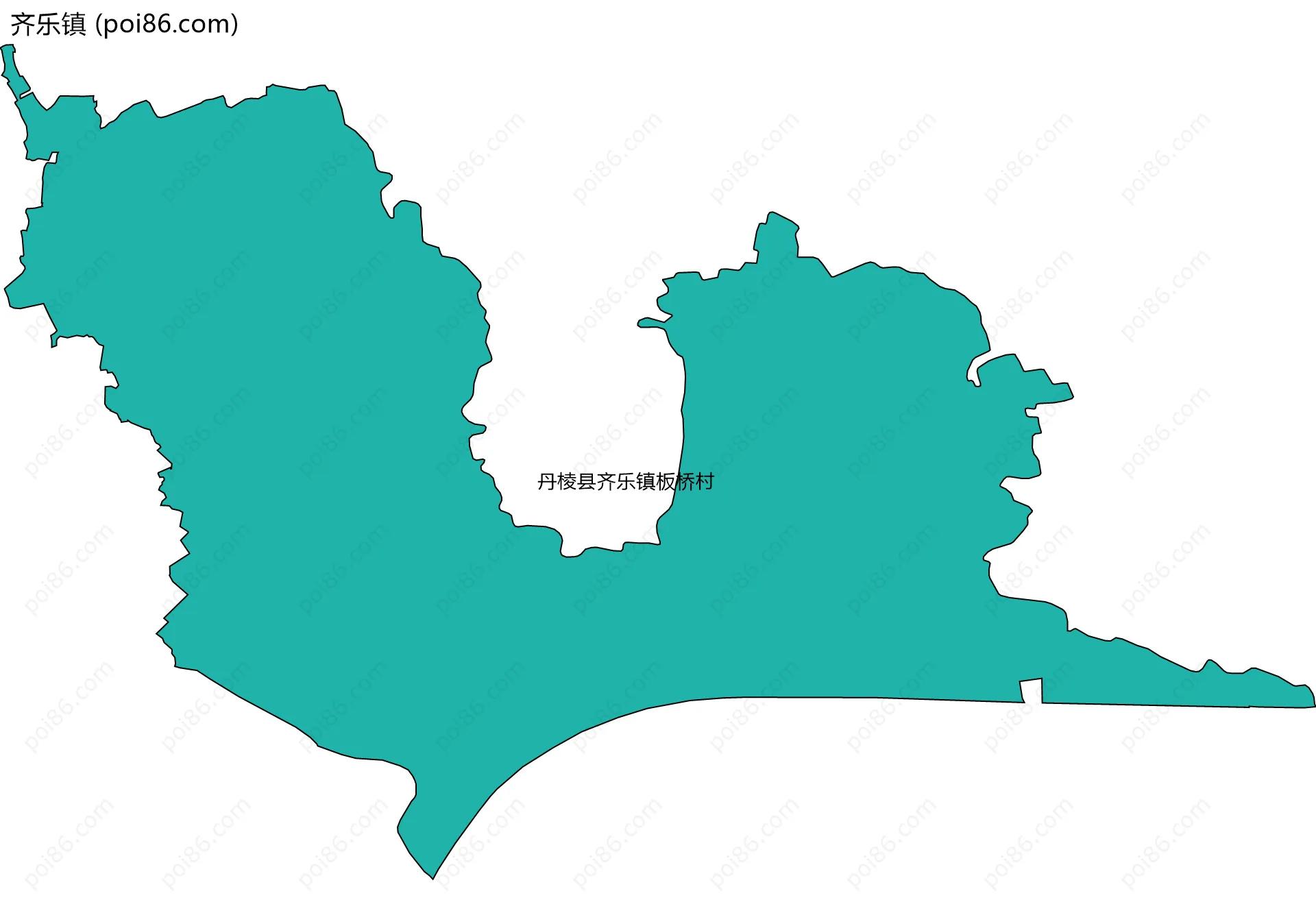 齐乐镇边界地图(五级行政区划)