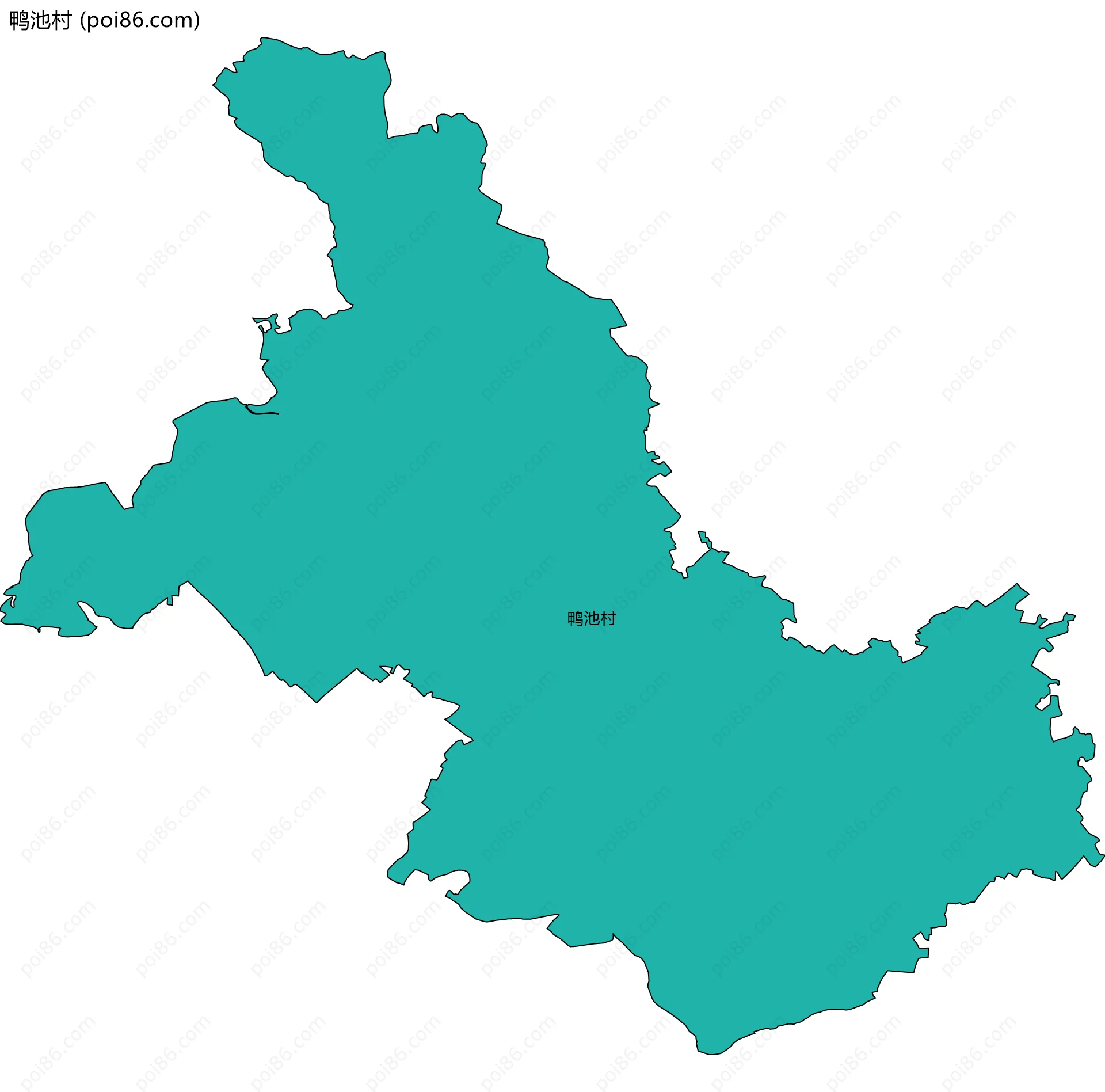 鸭池村边界地图