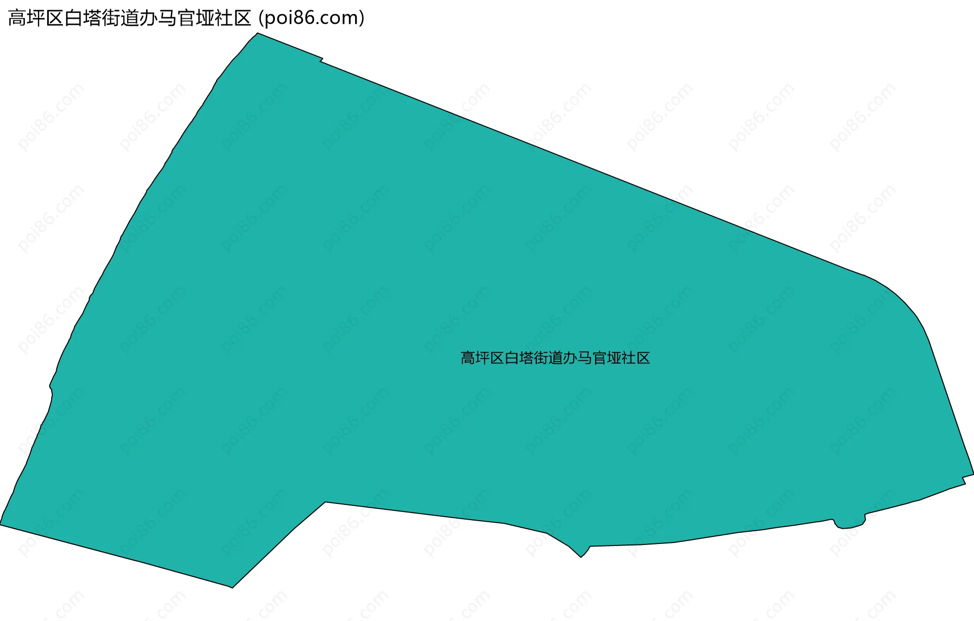 高坪区白塔街道办马官垭社区边界地图