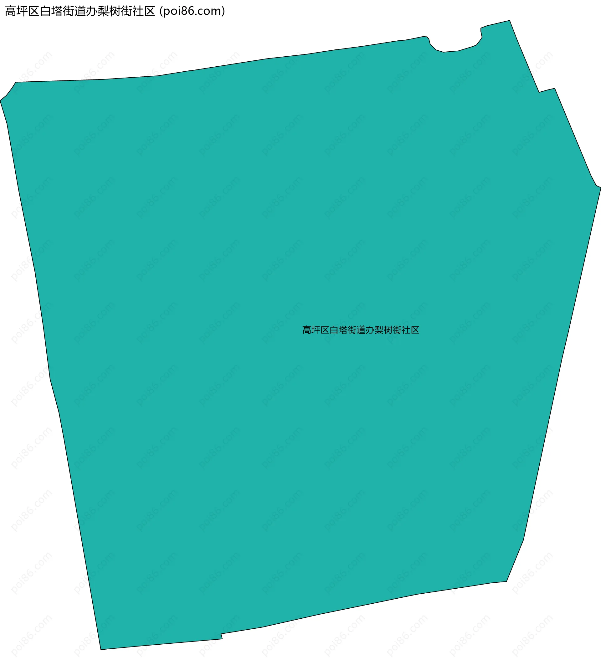 高坪区白塔街道办梨树街社区边界地图