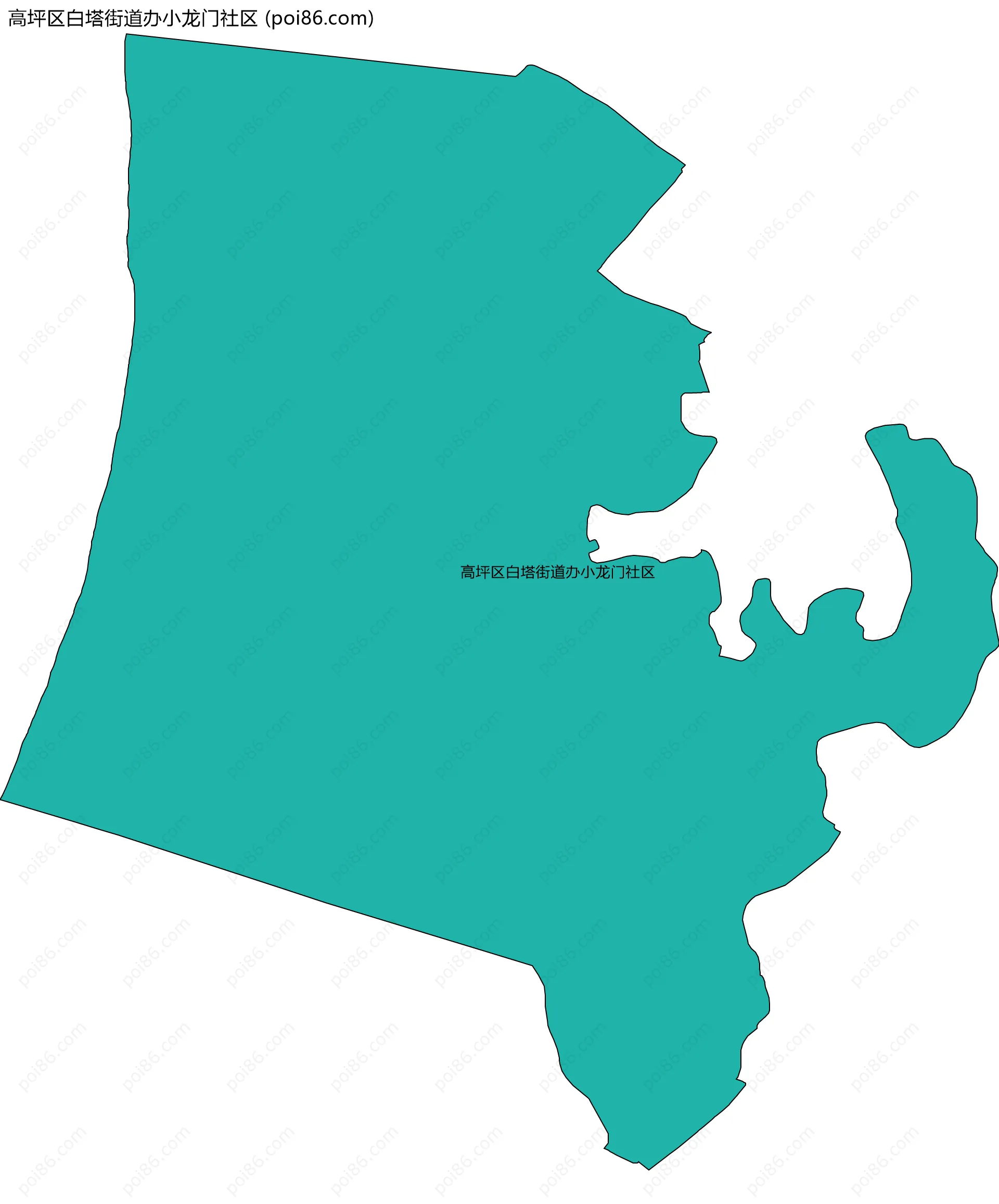高坪区白塔街道办小龙门社区边界地图