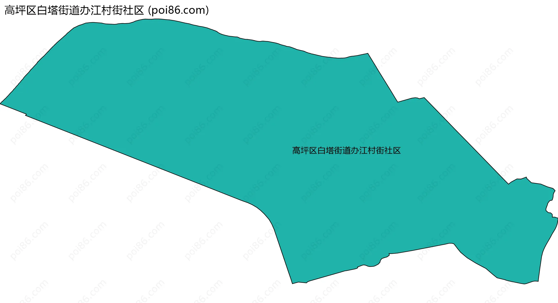 高坪区白塔街道办江村街社区边界地图