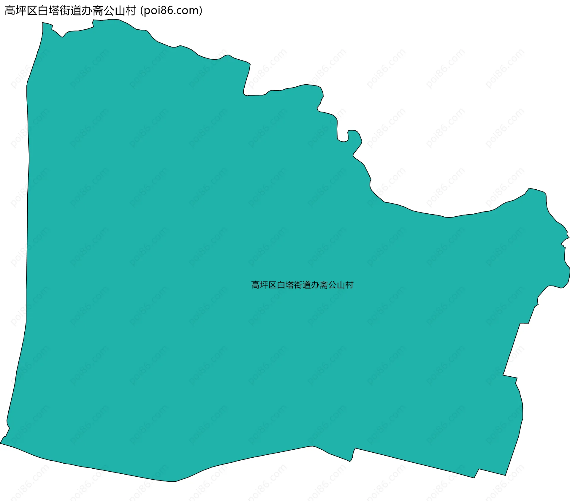 高坪区白塔街道办斋公山村边界地图