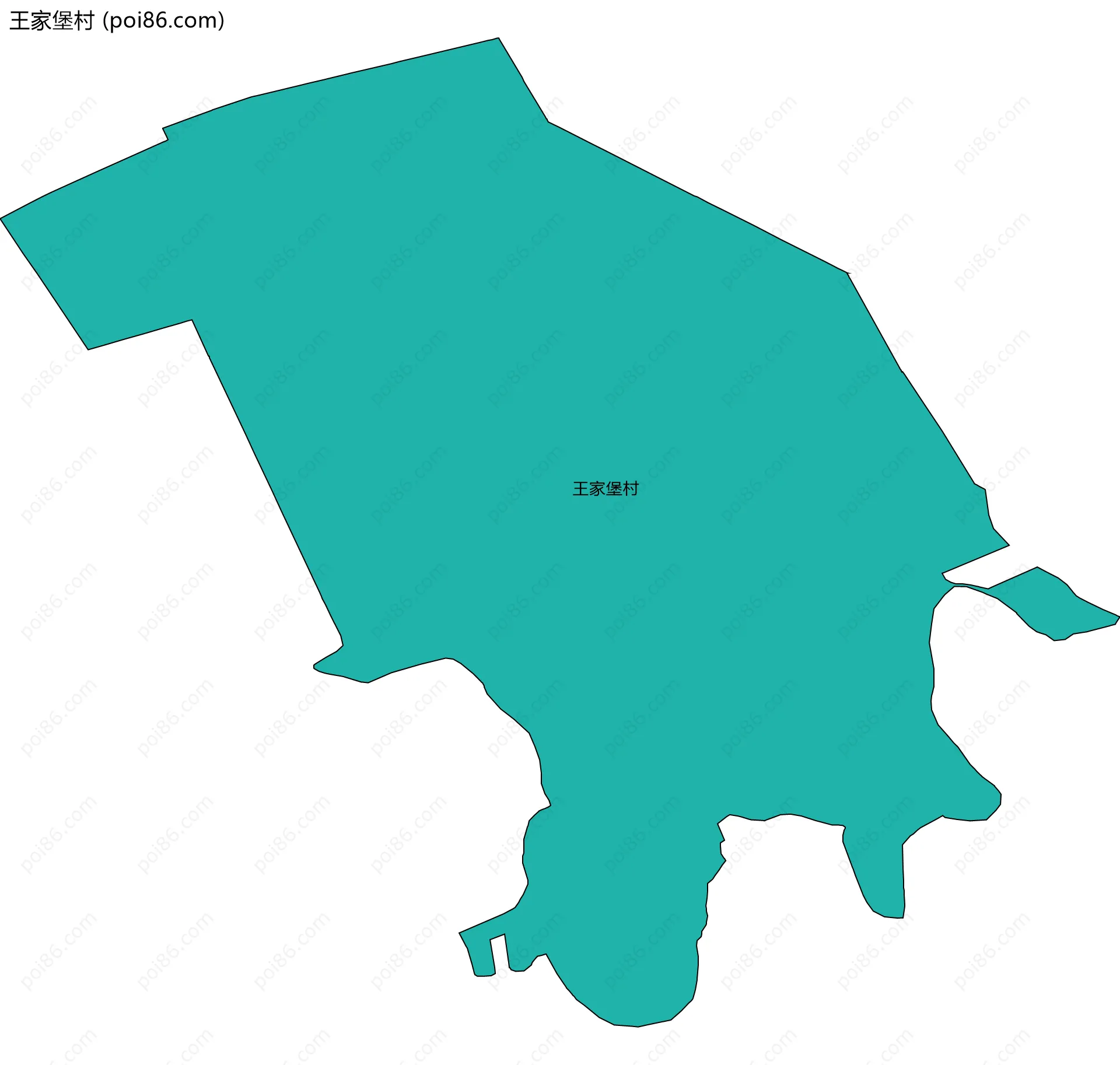 王家堡村边界地图