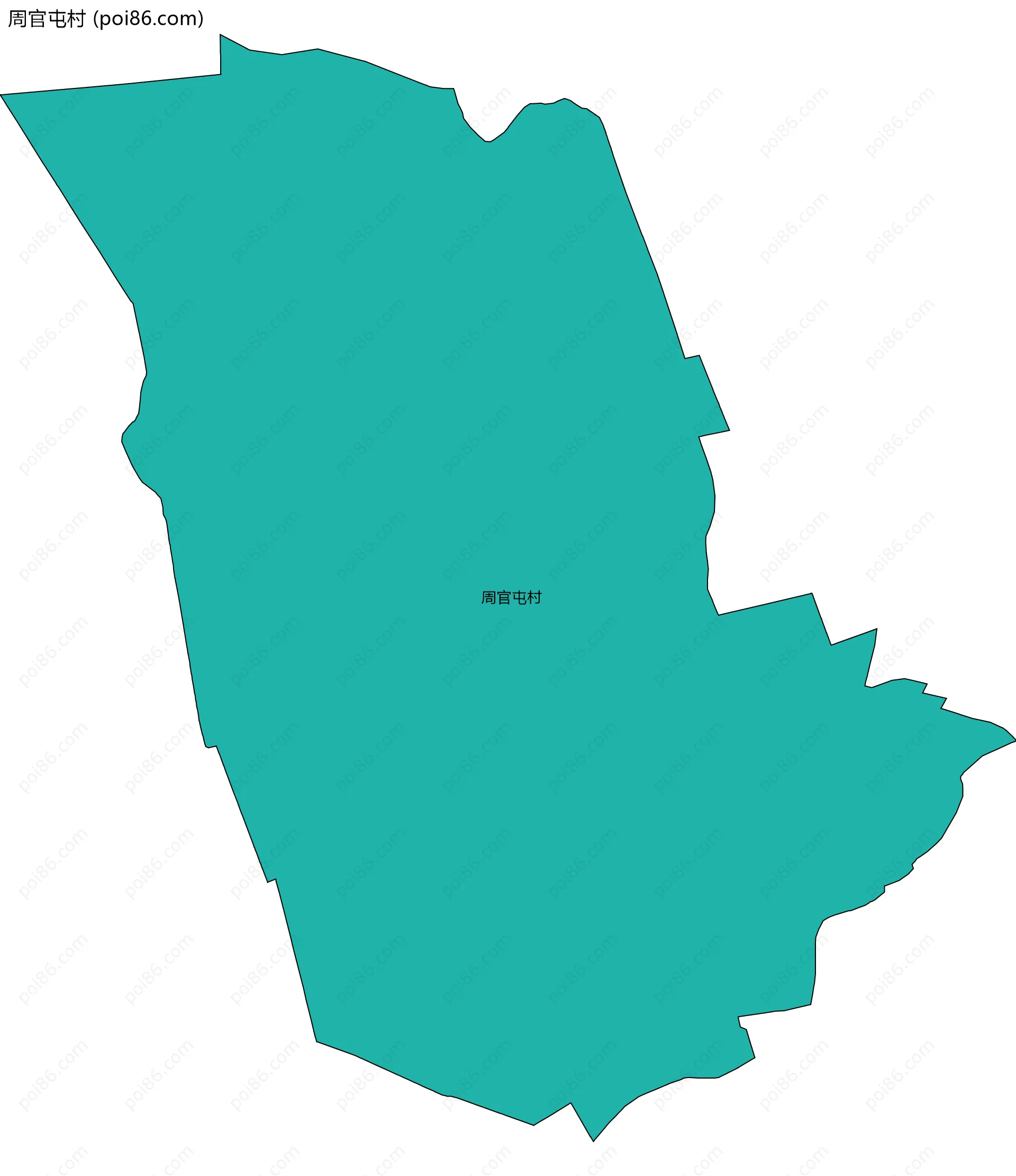 周官屯村边界地图