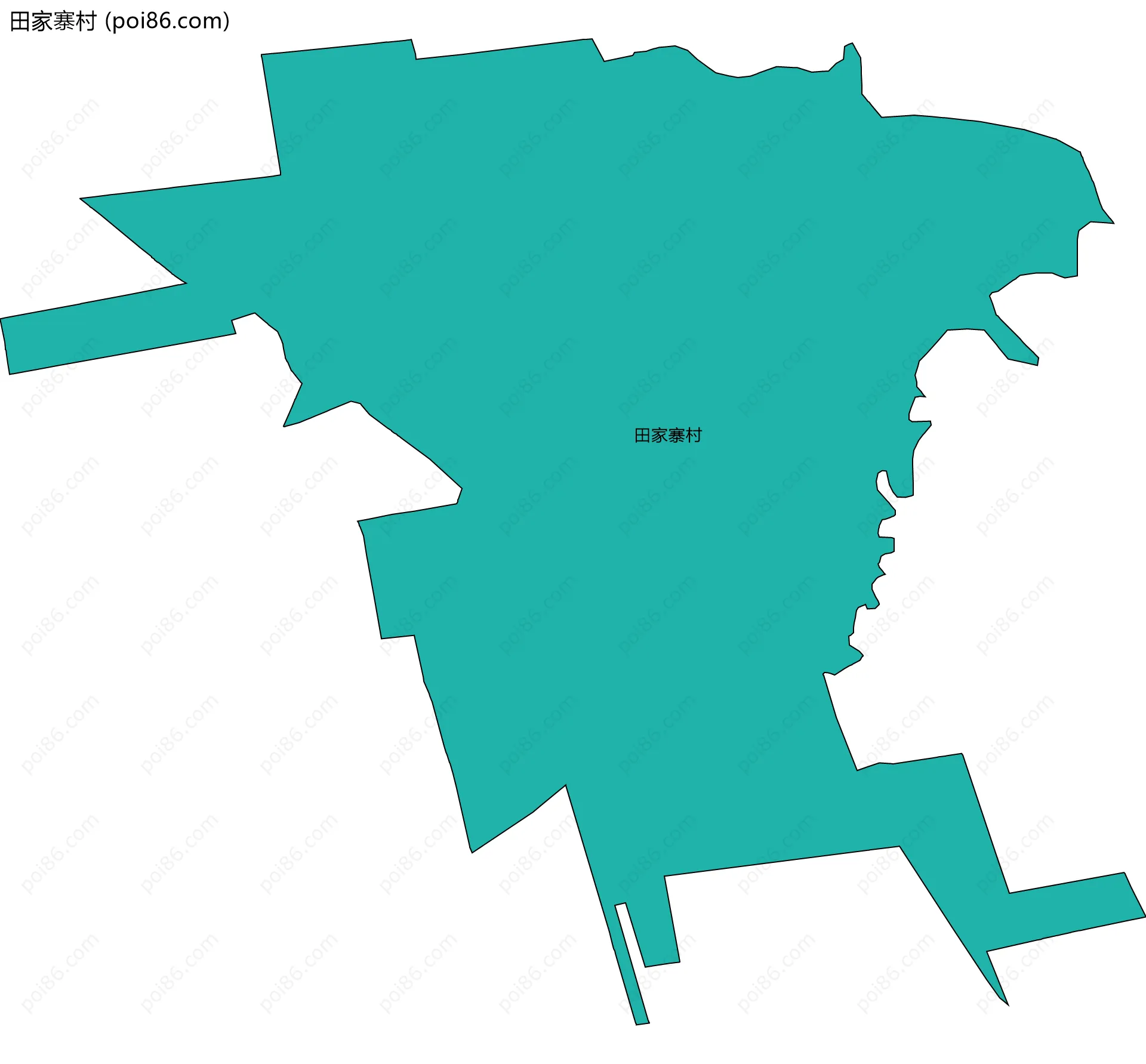 田家寨村边界地图