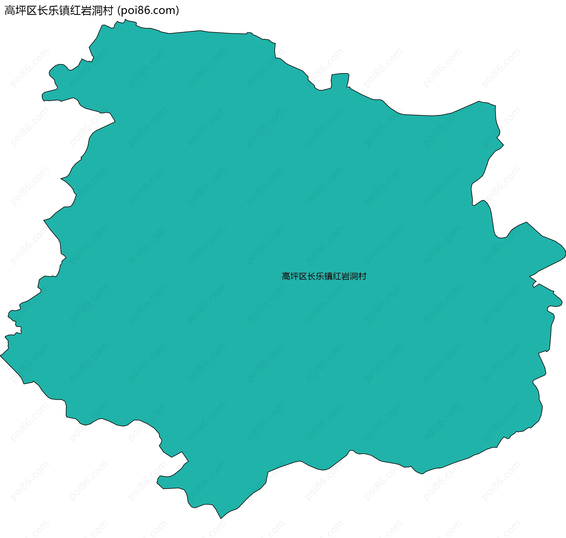 高坪区长乐镇红岩洞村边界地图