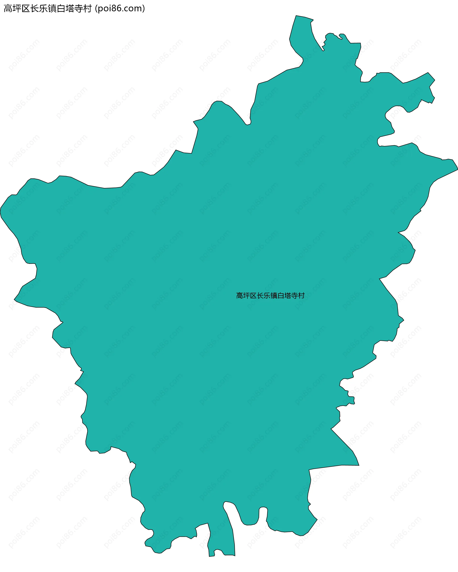 高坪区长乐镇白塔寺村边界地图