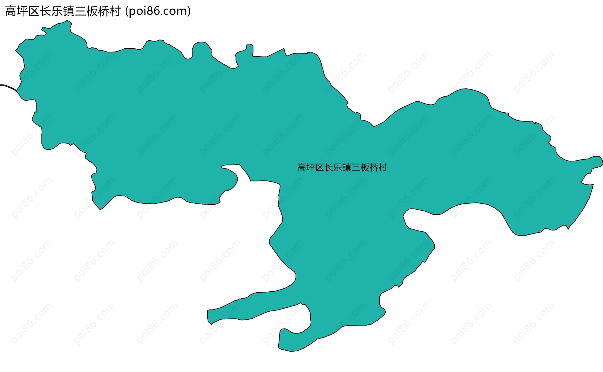 高坪区长乐镇三板桥村边界地图