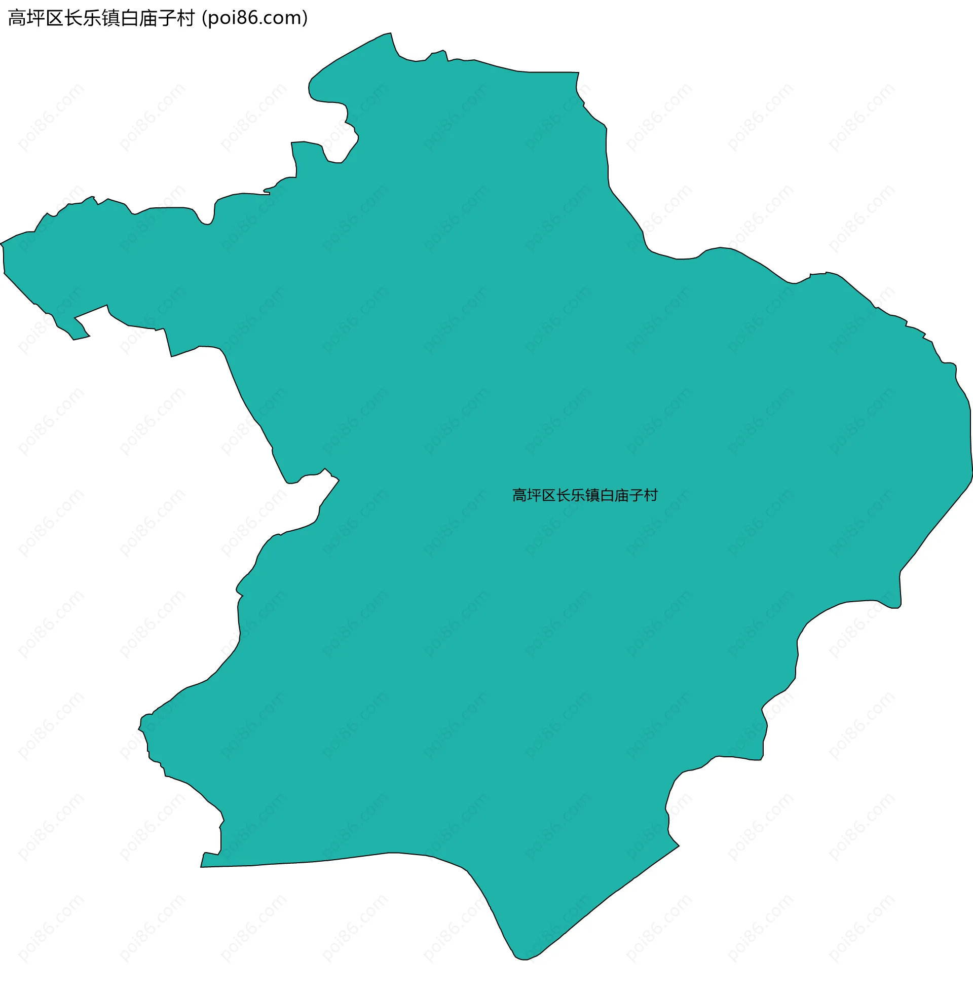 高坪区长乐镇白庙子村边界地图