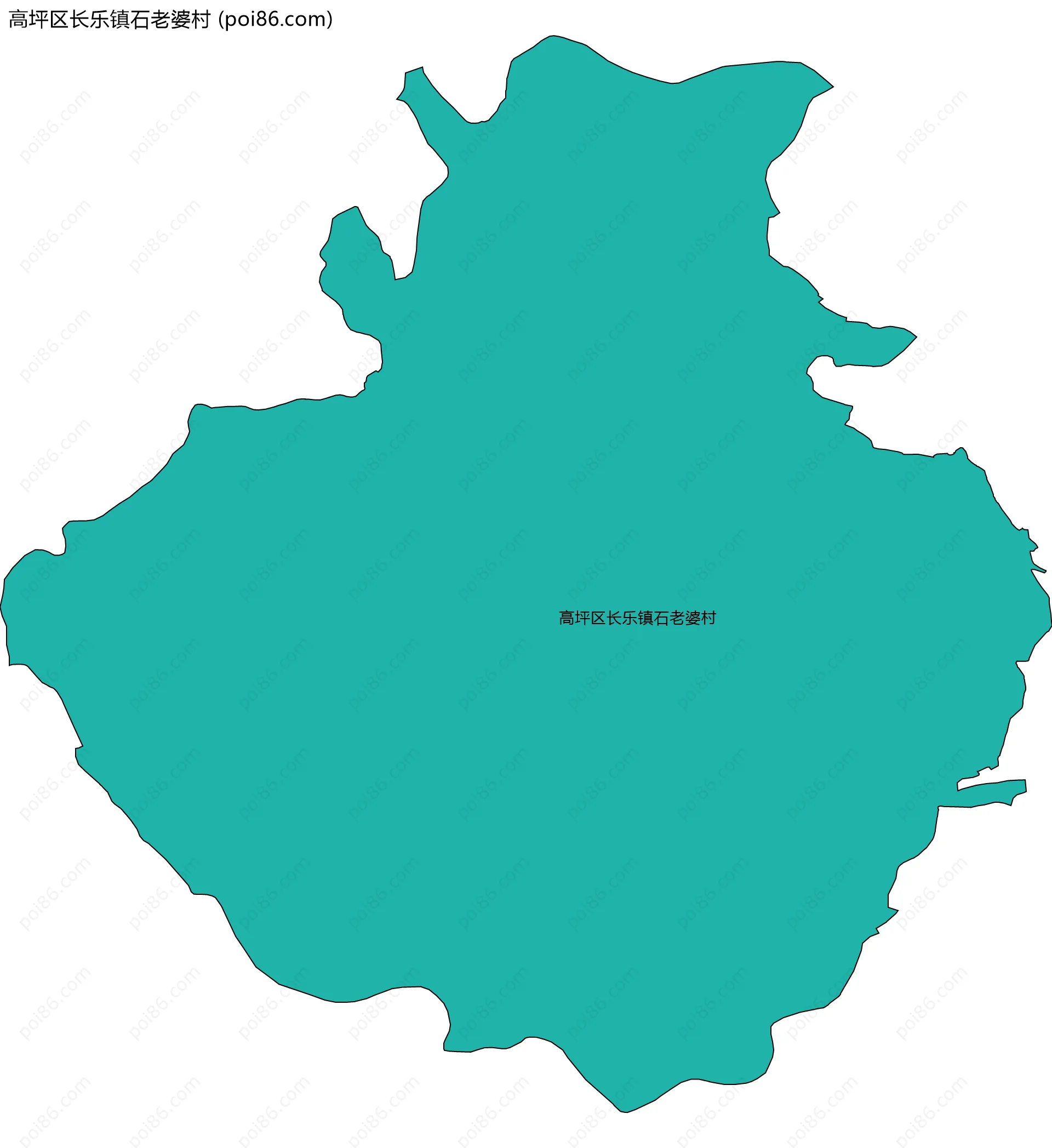 高坪区长乐镇石老婆村边界地图
