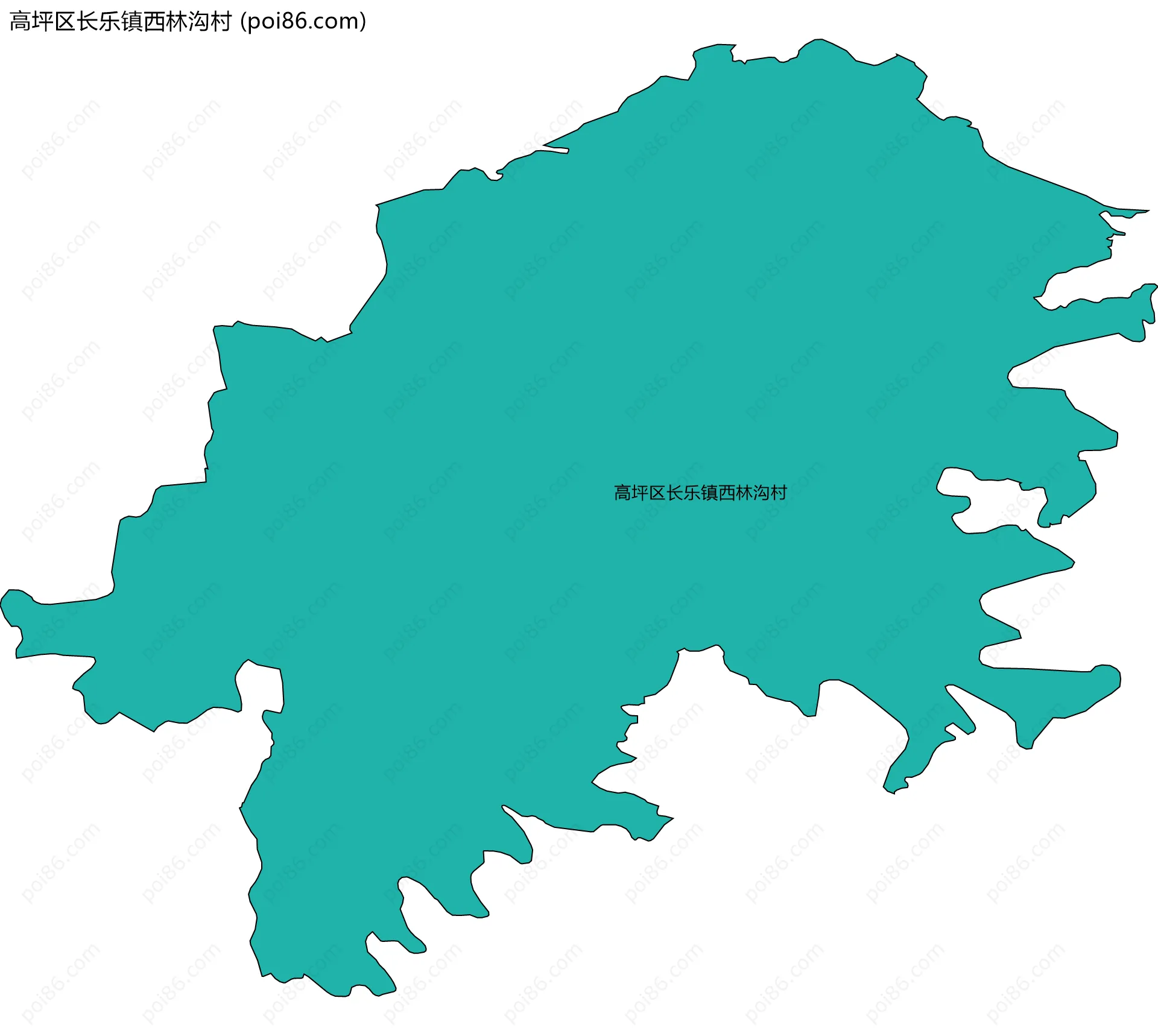 高坪区长乐镇西林沟村边界地图