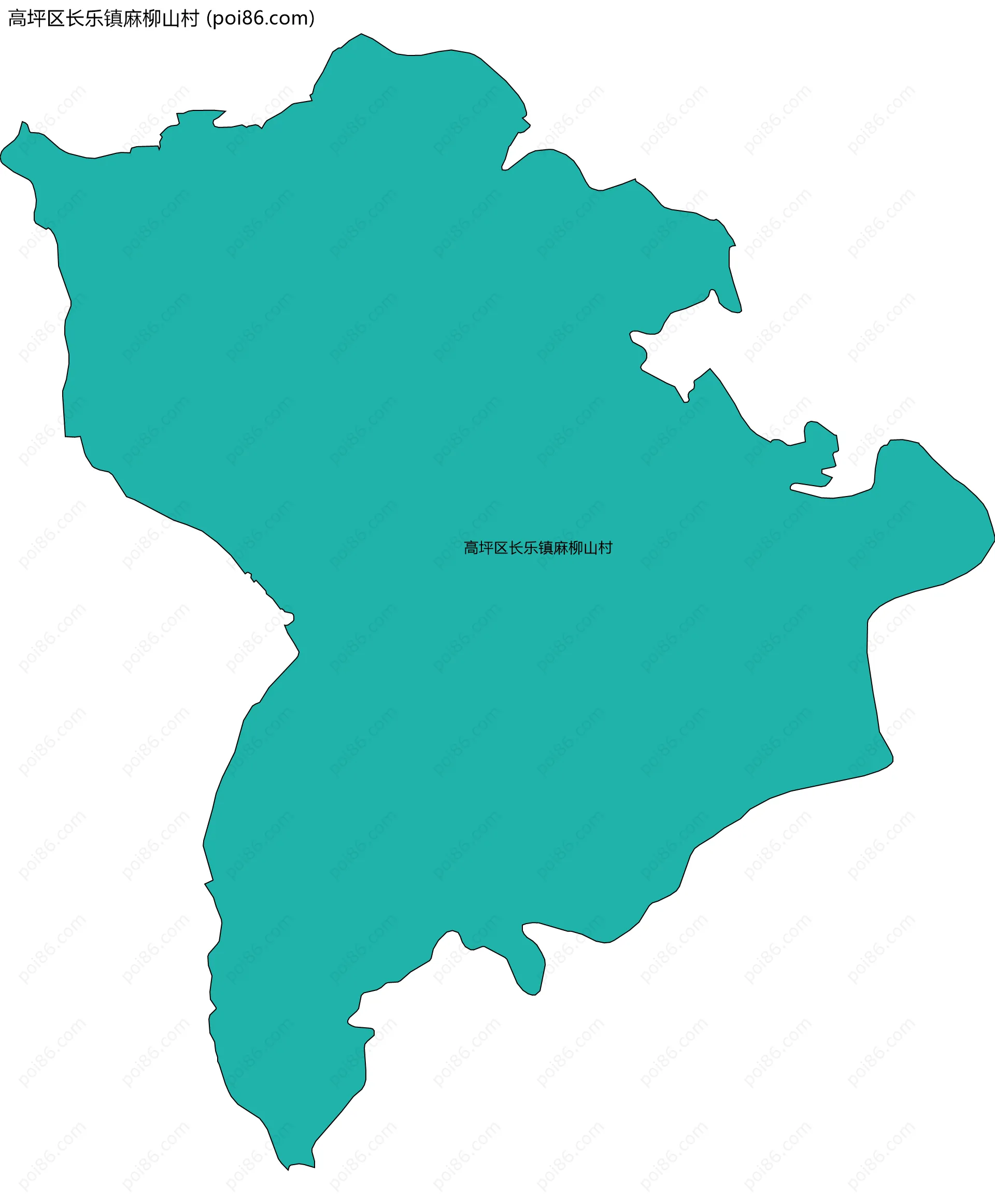 高坪区长乐镇麻柳山村边界地图