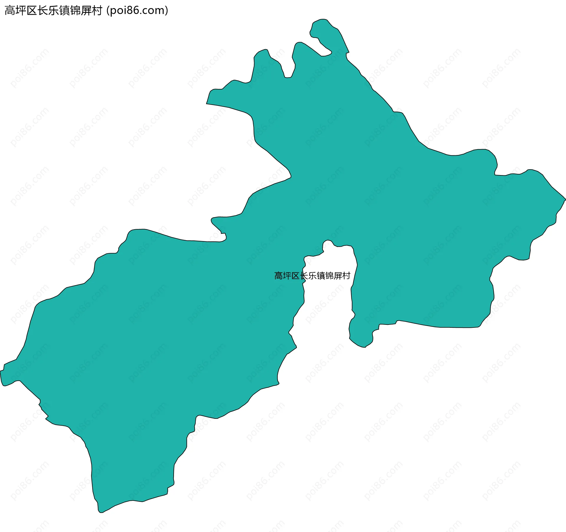 高坪区长乐镇锦屏村边界地图