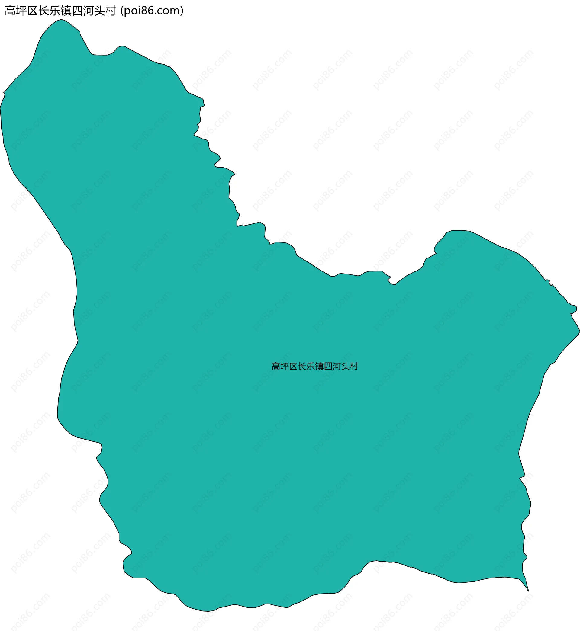 高坪区长乐镇四河头村边界地图
