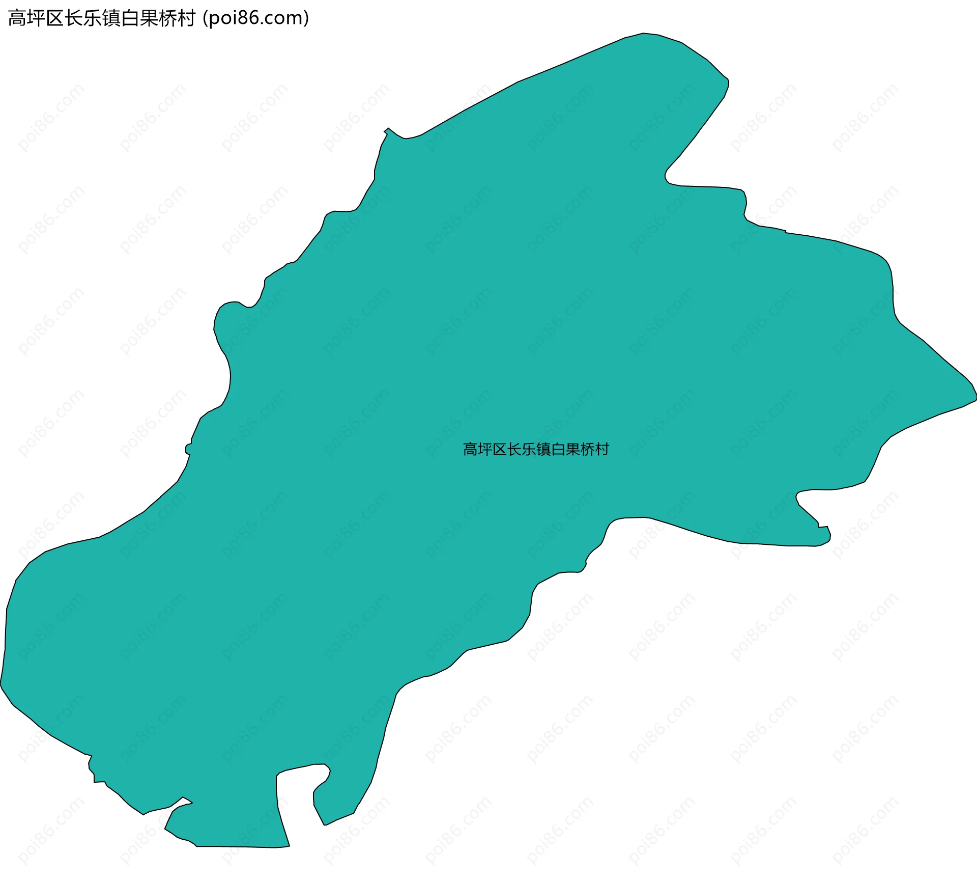 高坪区长乐镇白果桥村边界地图