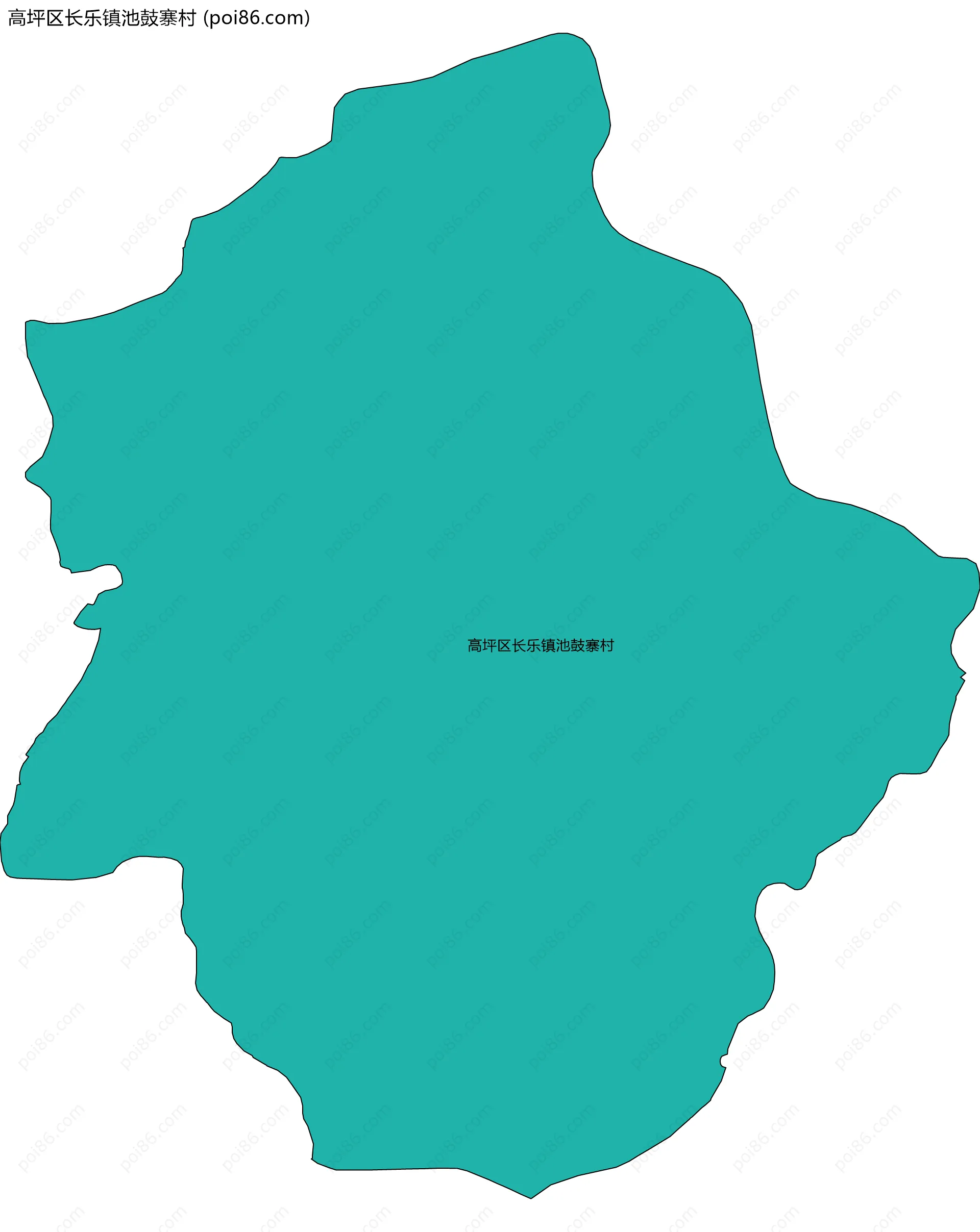 高坪区长乐镇池鼓寨村边界地图