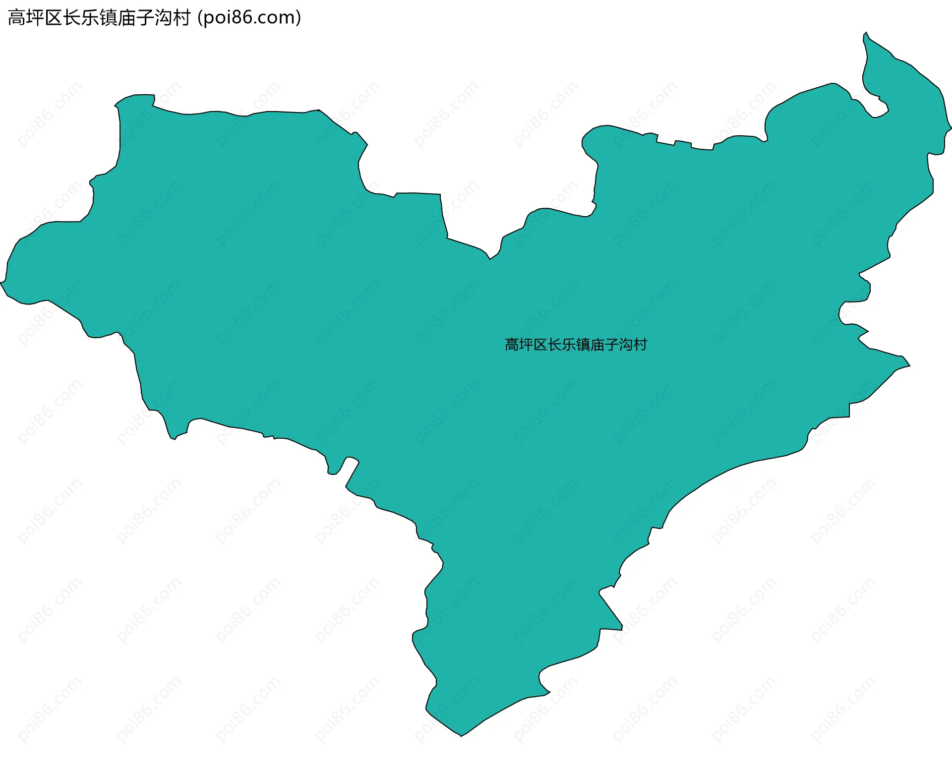 高坪区长乐镇庙子沟村边界地图