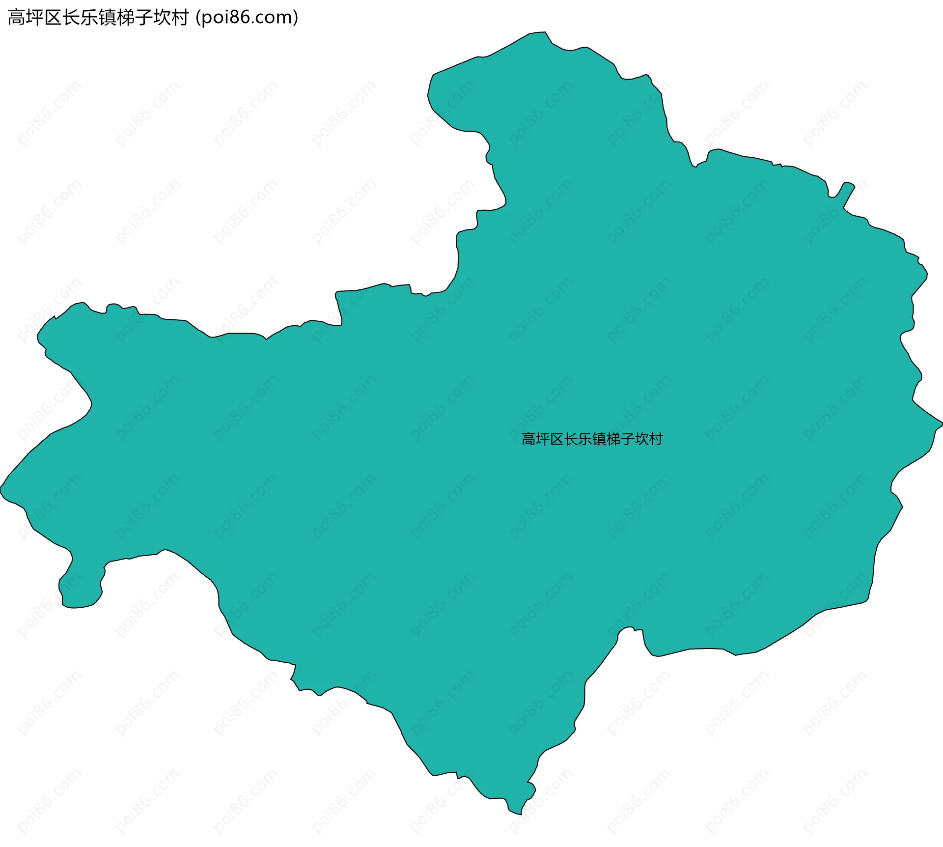 高坪区长乐镇梯子坎村边界地图