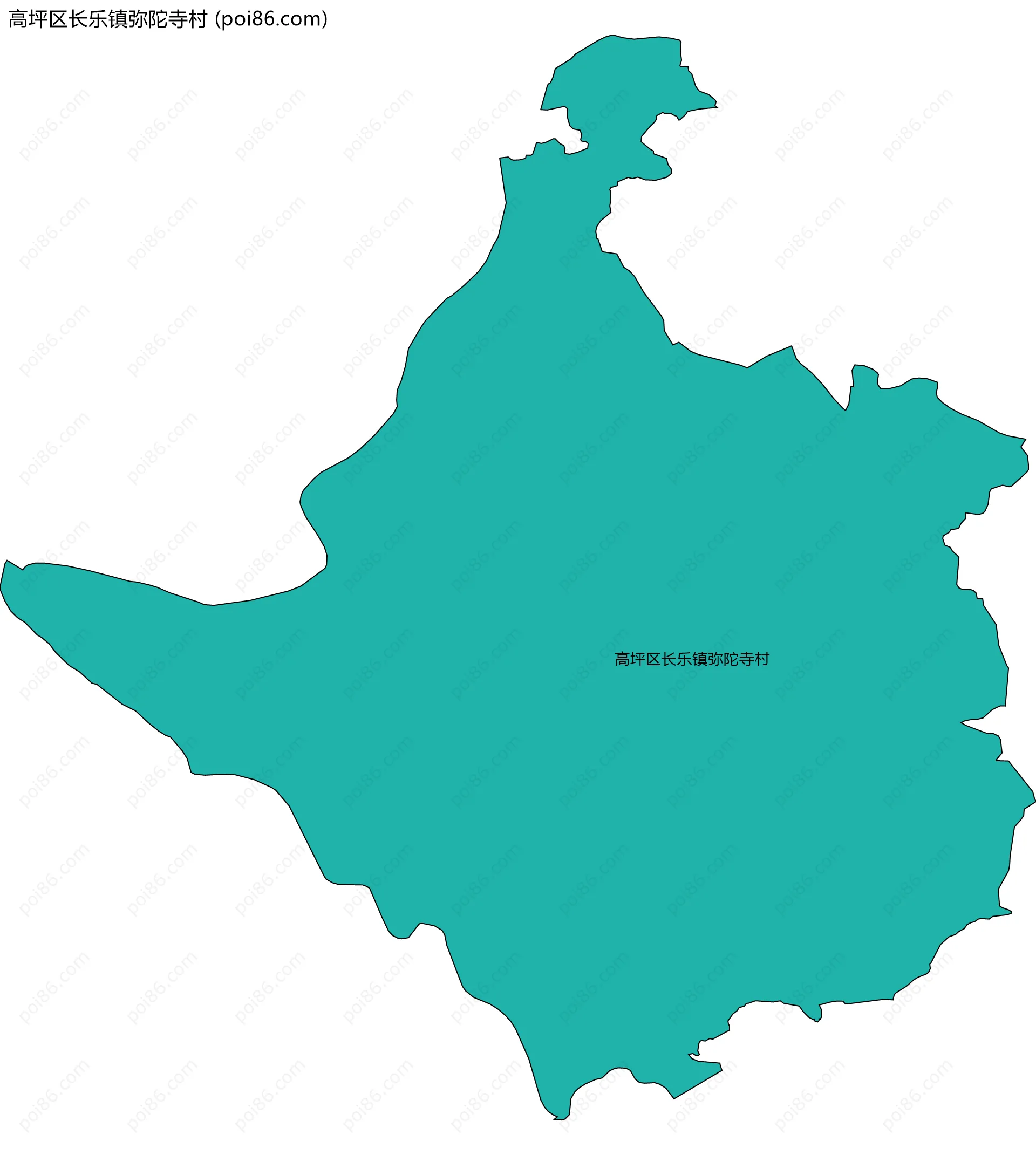 高坪区长乐镇弥陀寺村边界地图