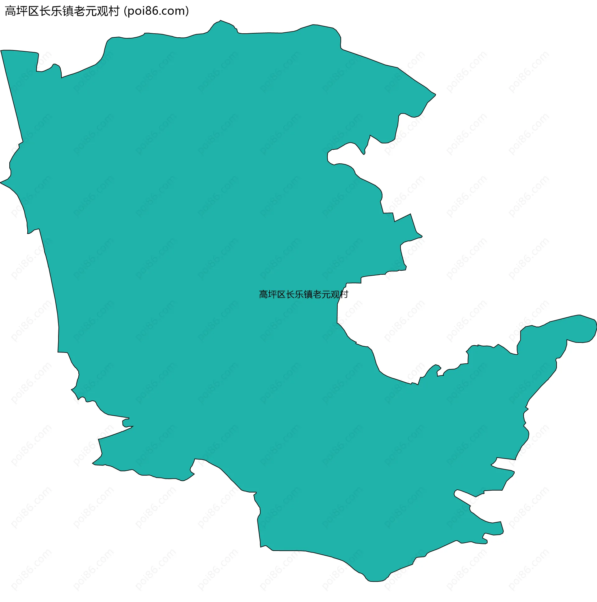 高坪区长乐镇老元观村边界地图