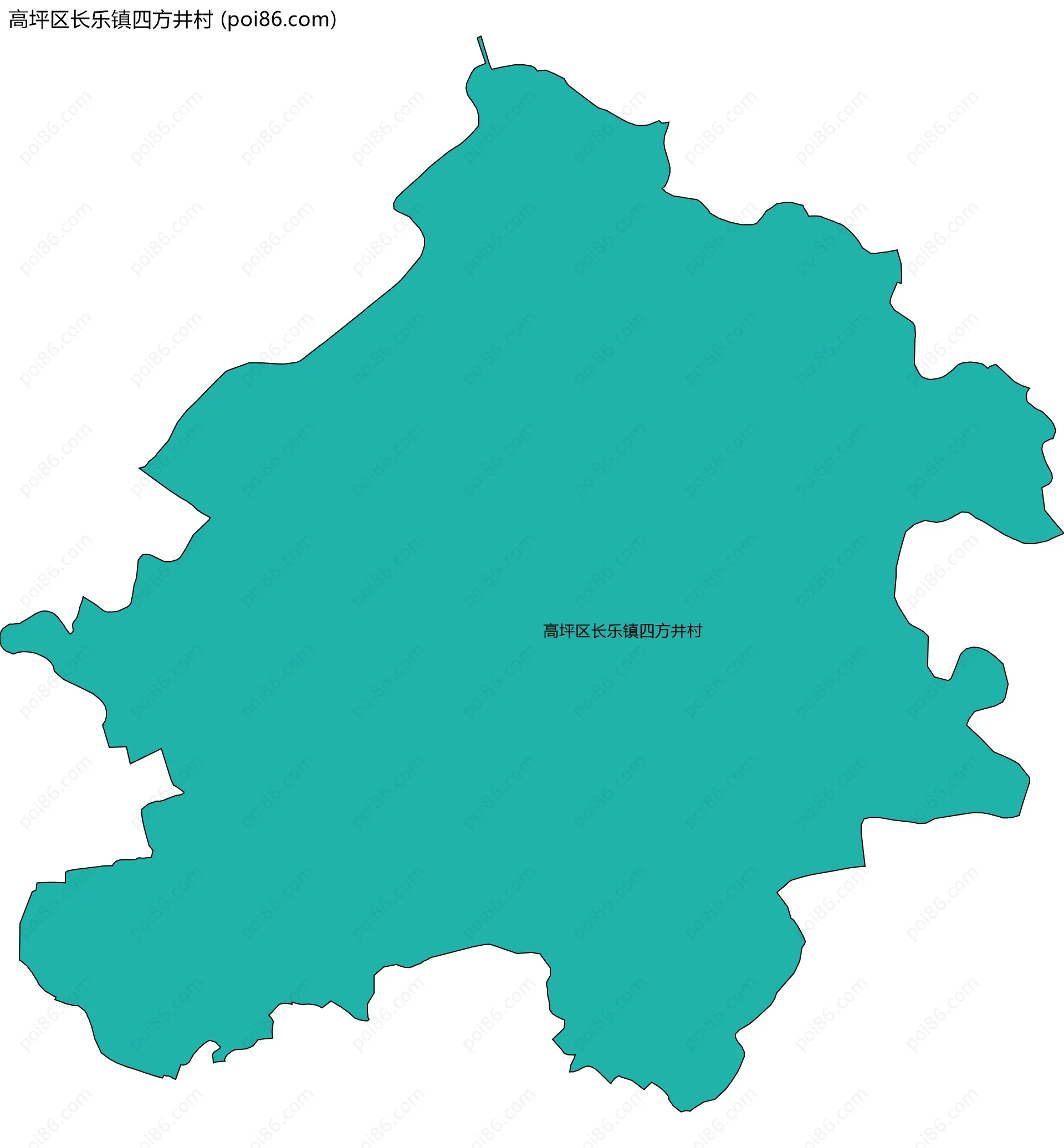 高坪区长乐镇四方井村边界地图