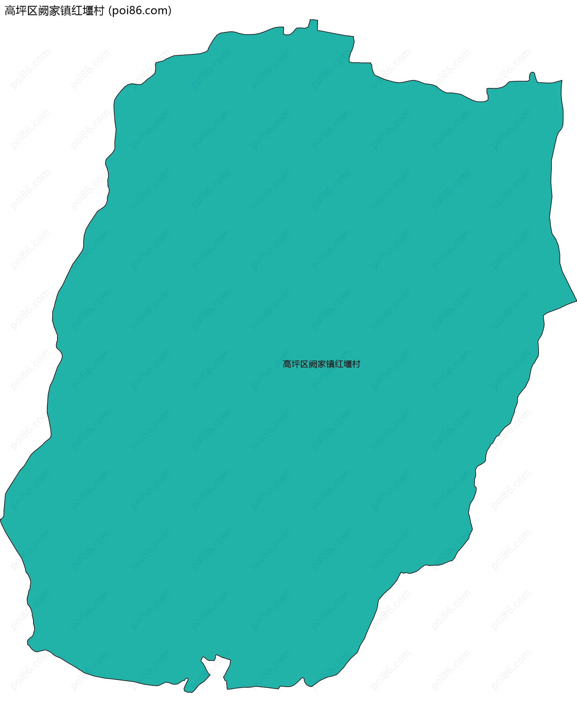 高坪区阙家镇红堰村边界地图