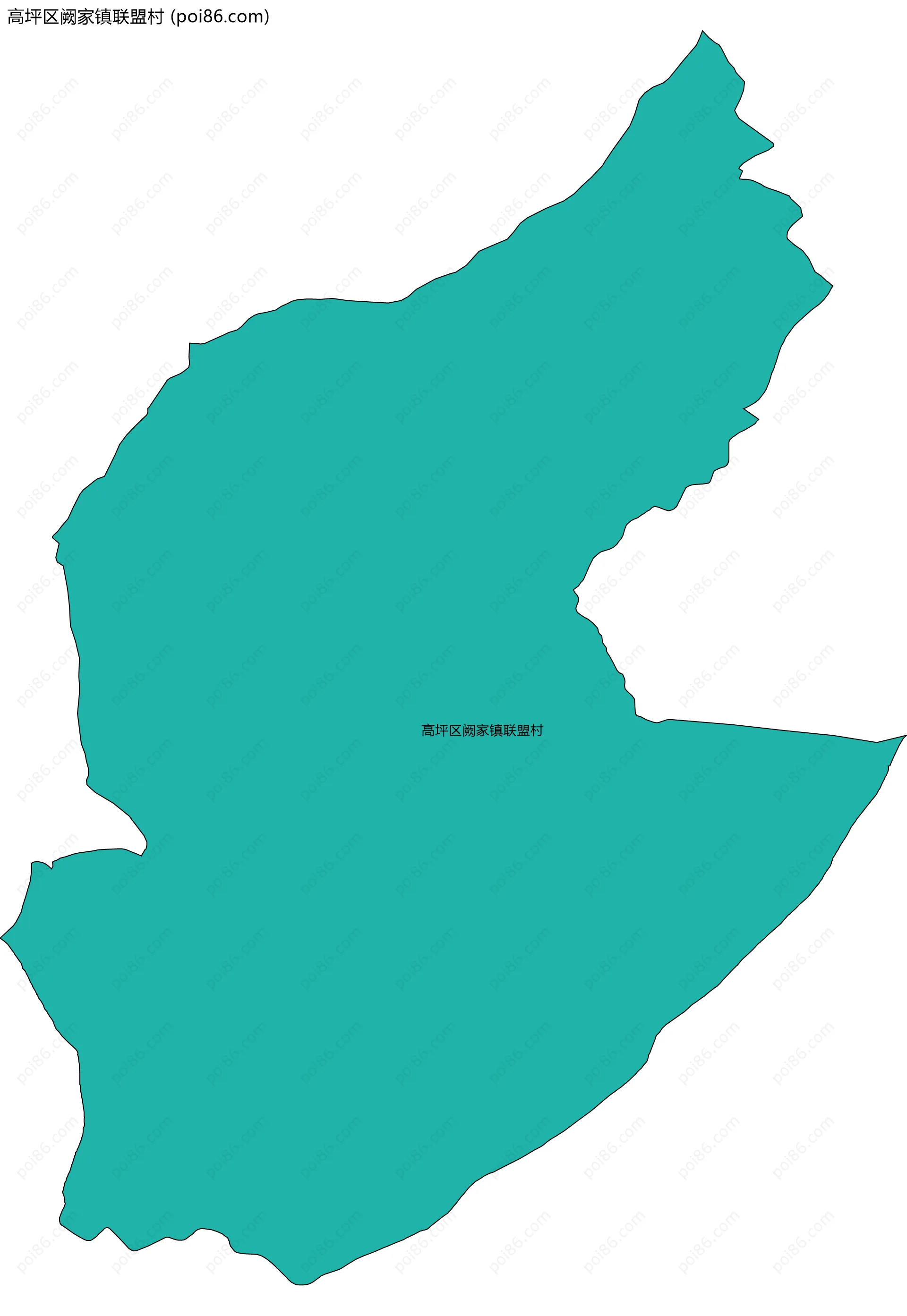 高坪区阙家镇联盟村边界地图