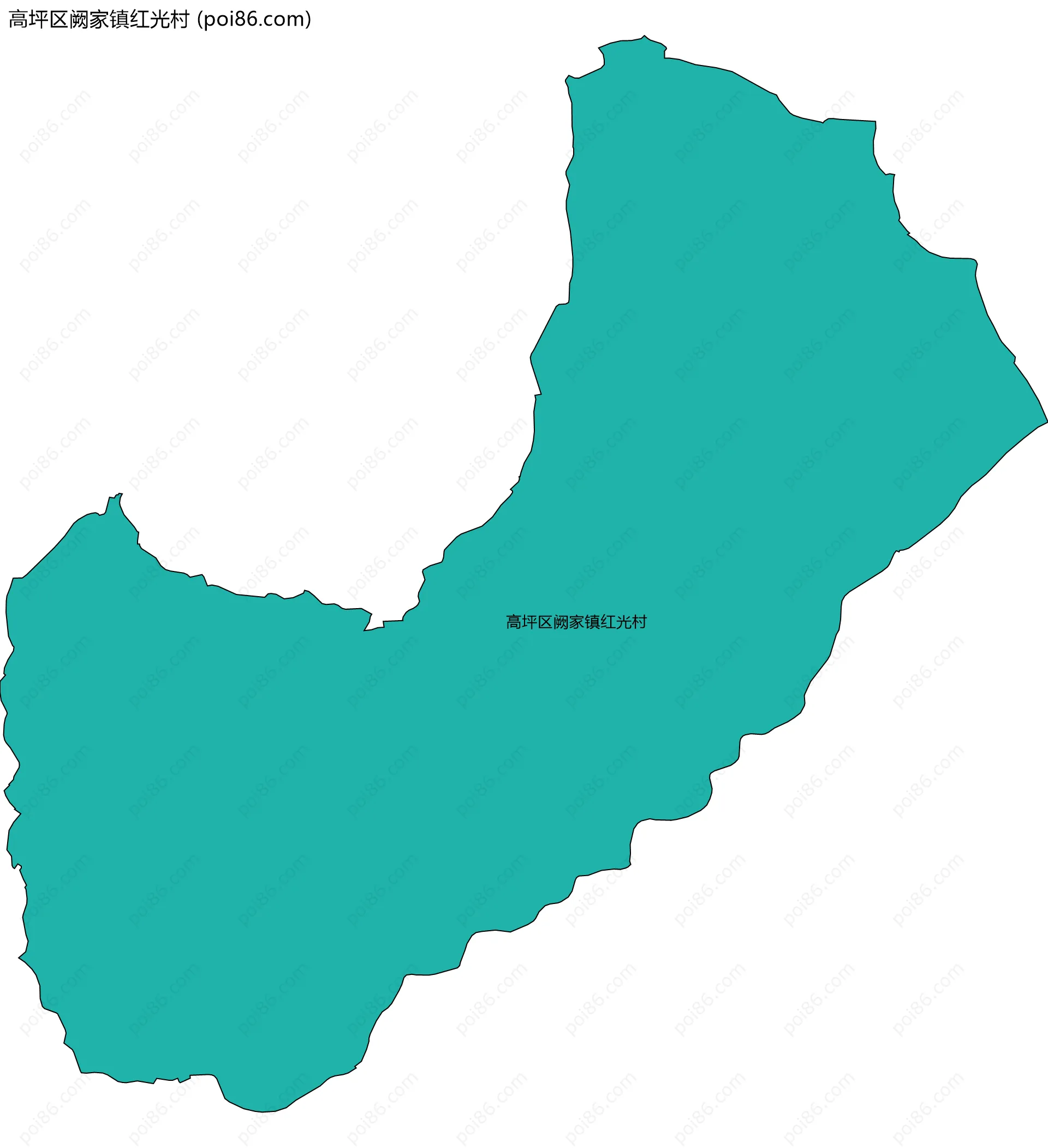高坪区阙家镇红光村边界地图