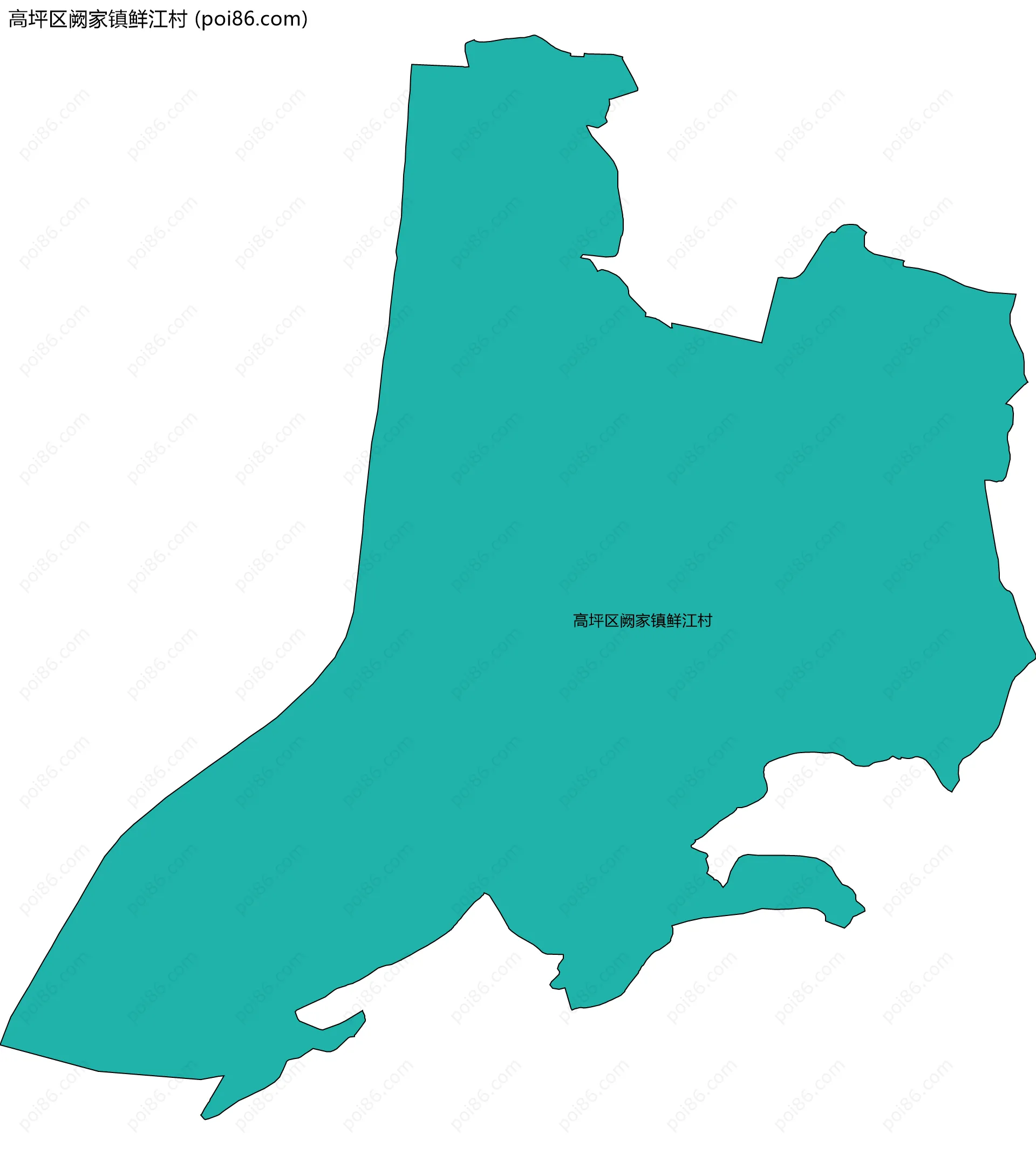 高坪区阙家镇鲜江村边界地图