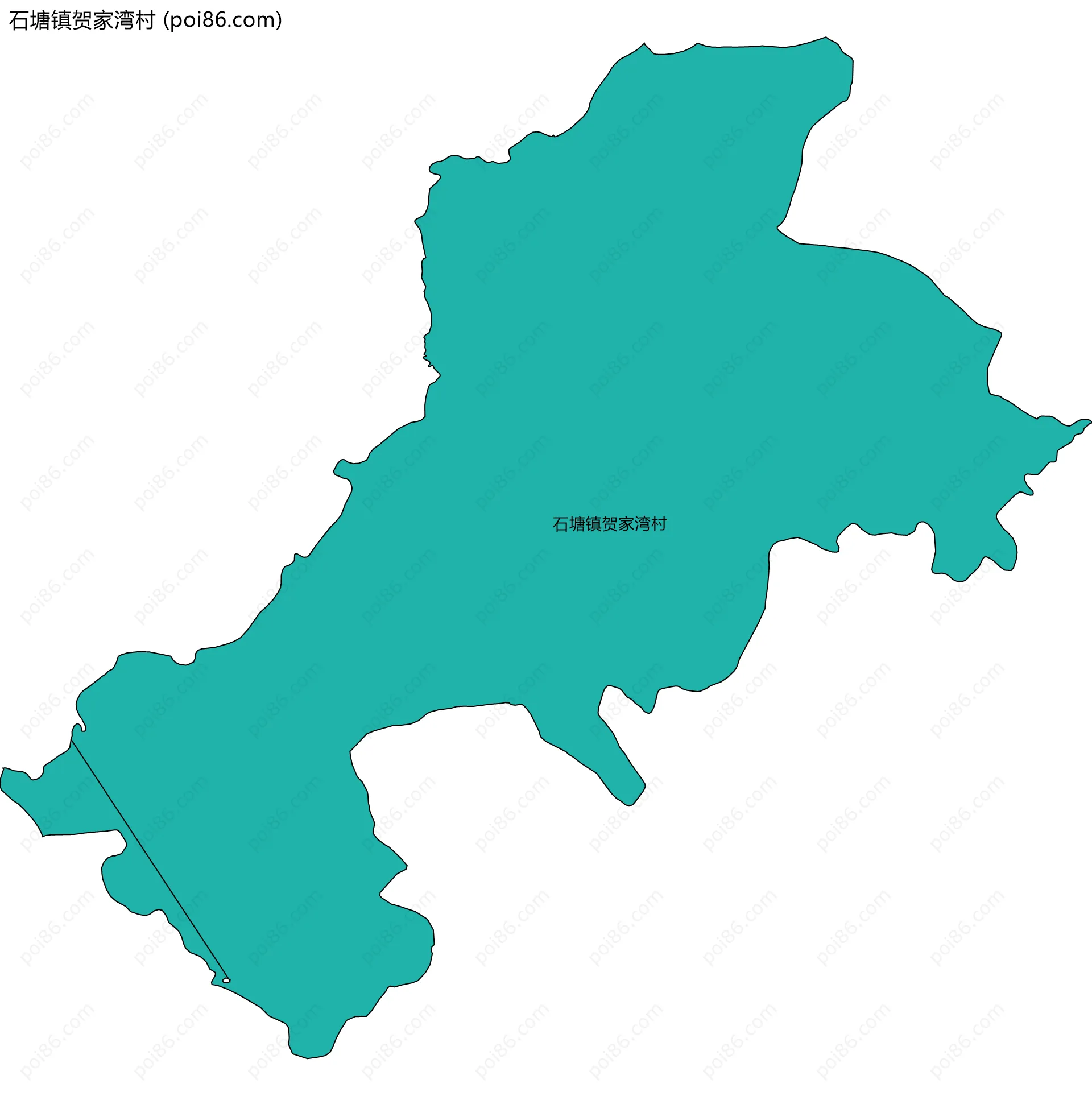 石塘镇贺家湾村边界地图