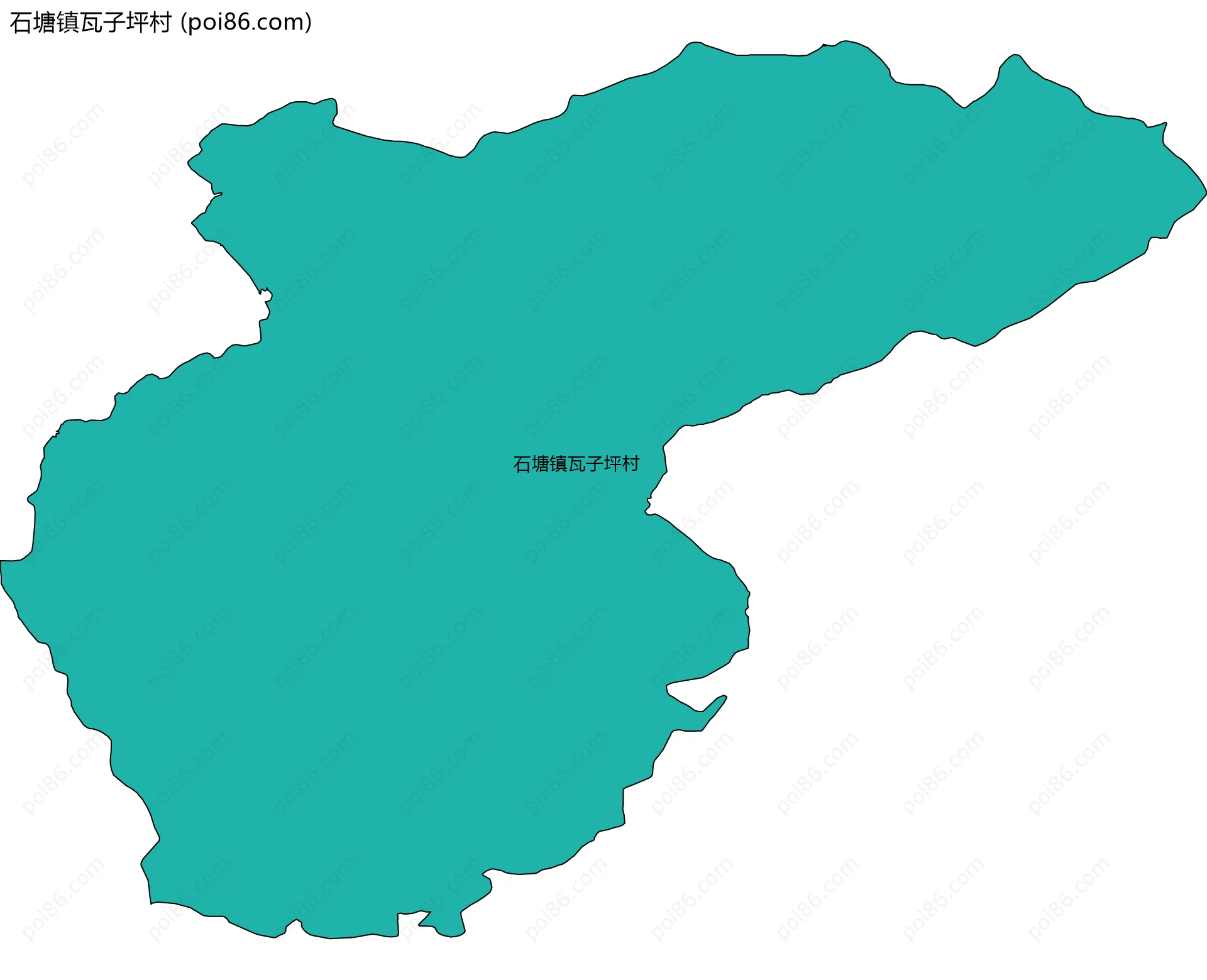 石塘镇瓦子坪村边界地图