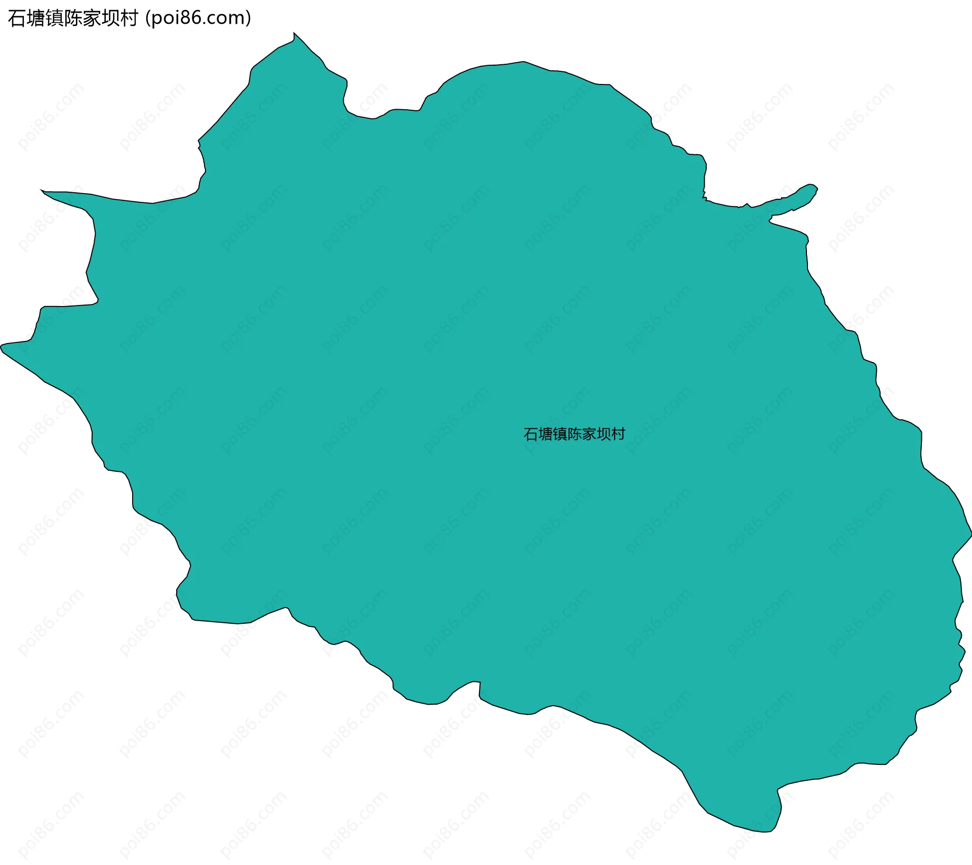 石塘镇陈家坝村边界地图