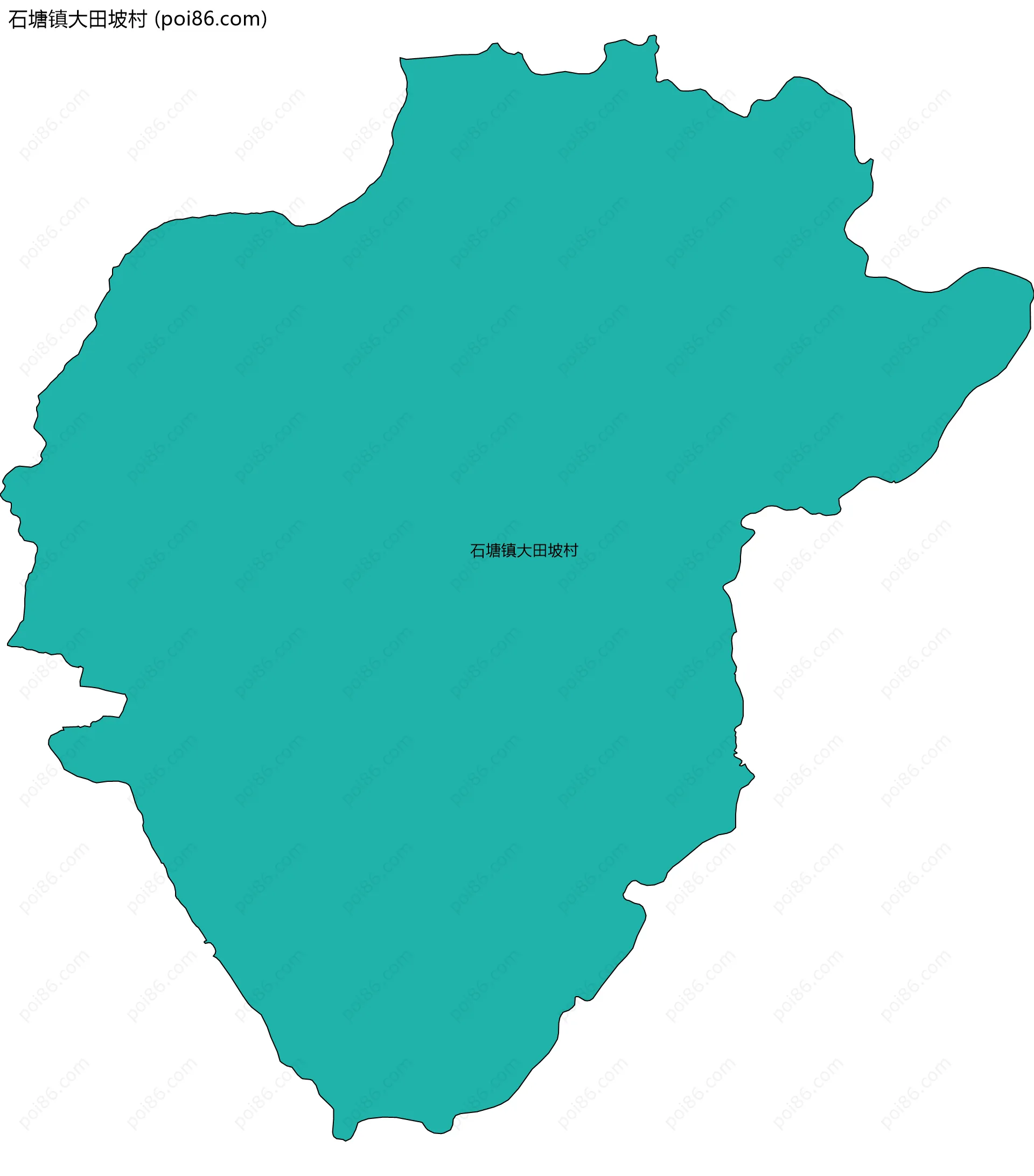 石塘镇大田坡村边界地图