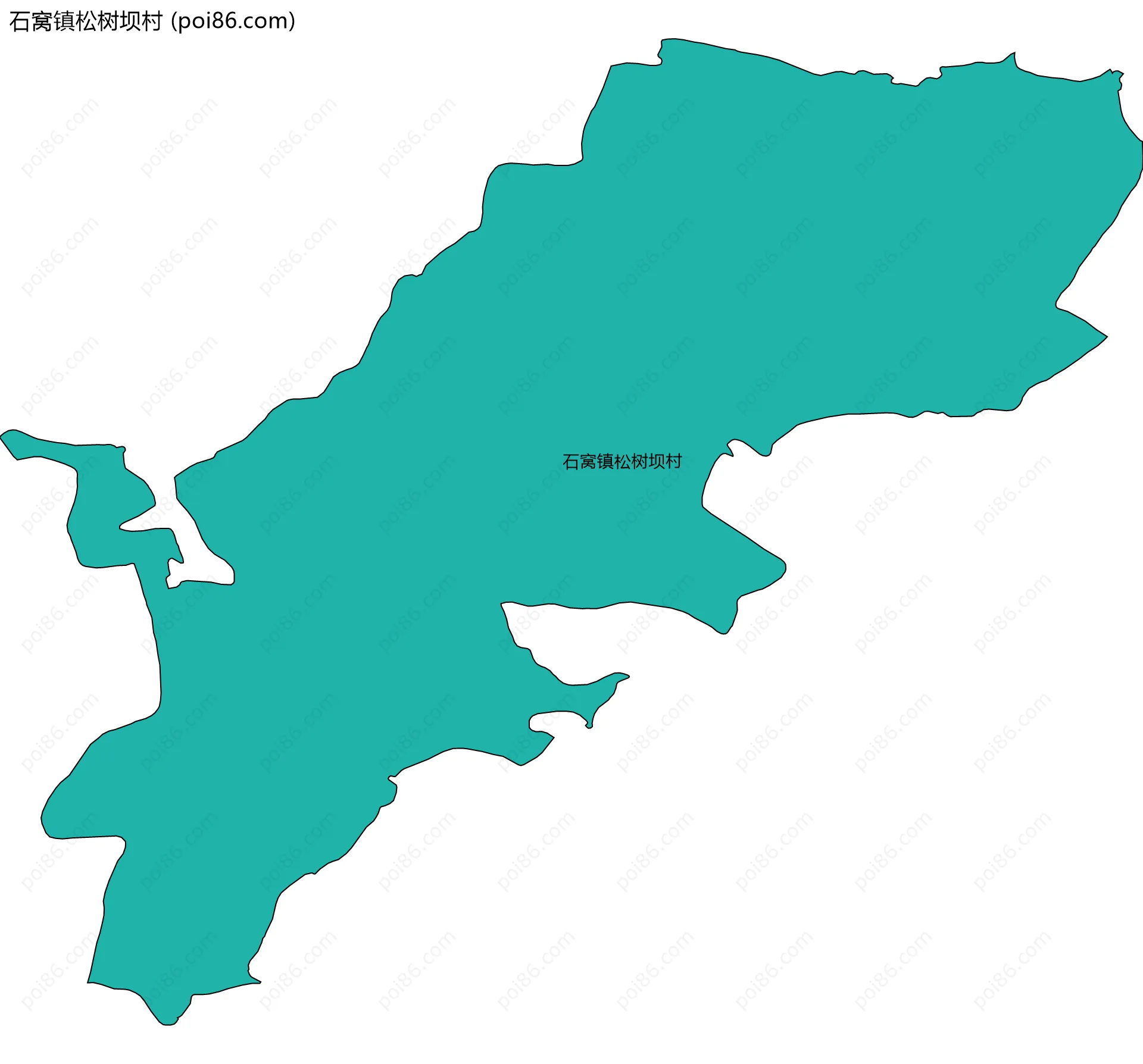 石窝镇松树坝村边界地图