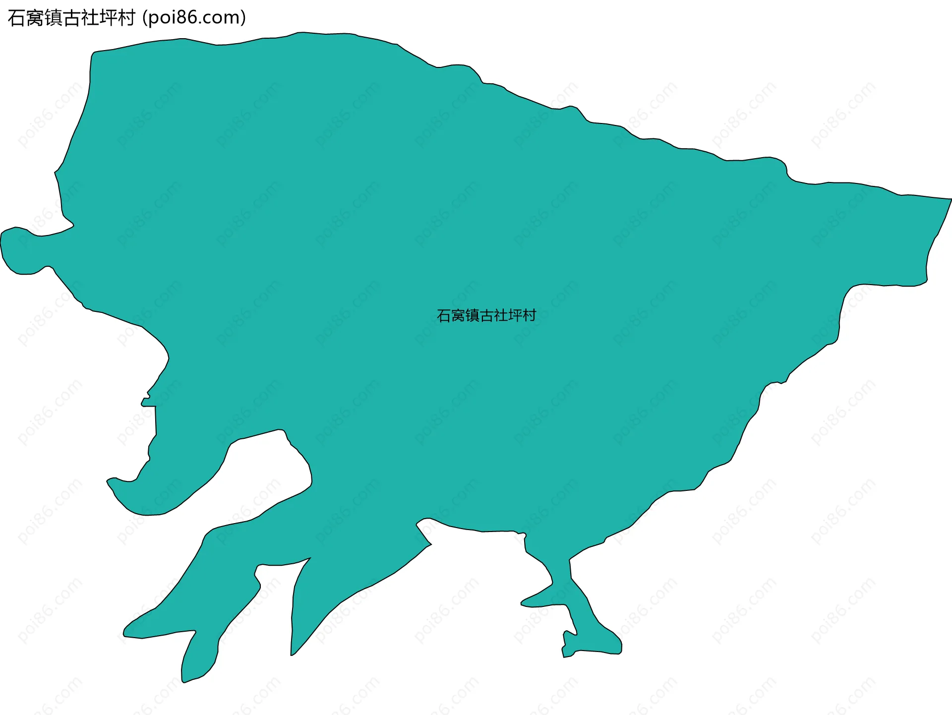 石窝镇古社坪村边界地图