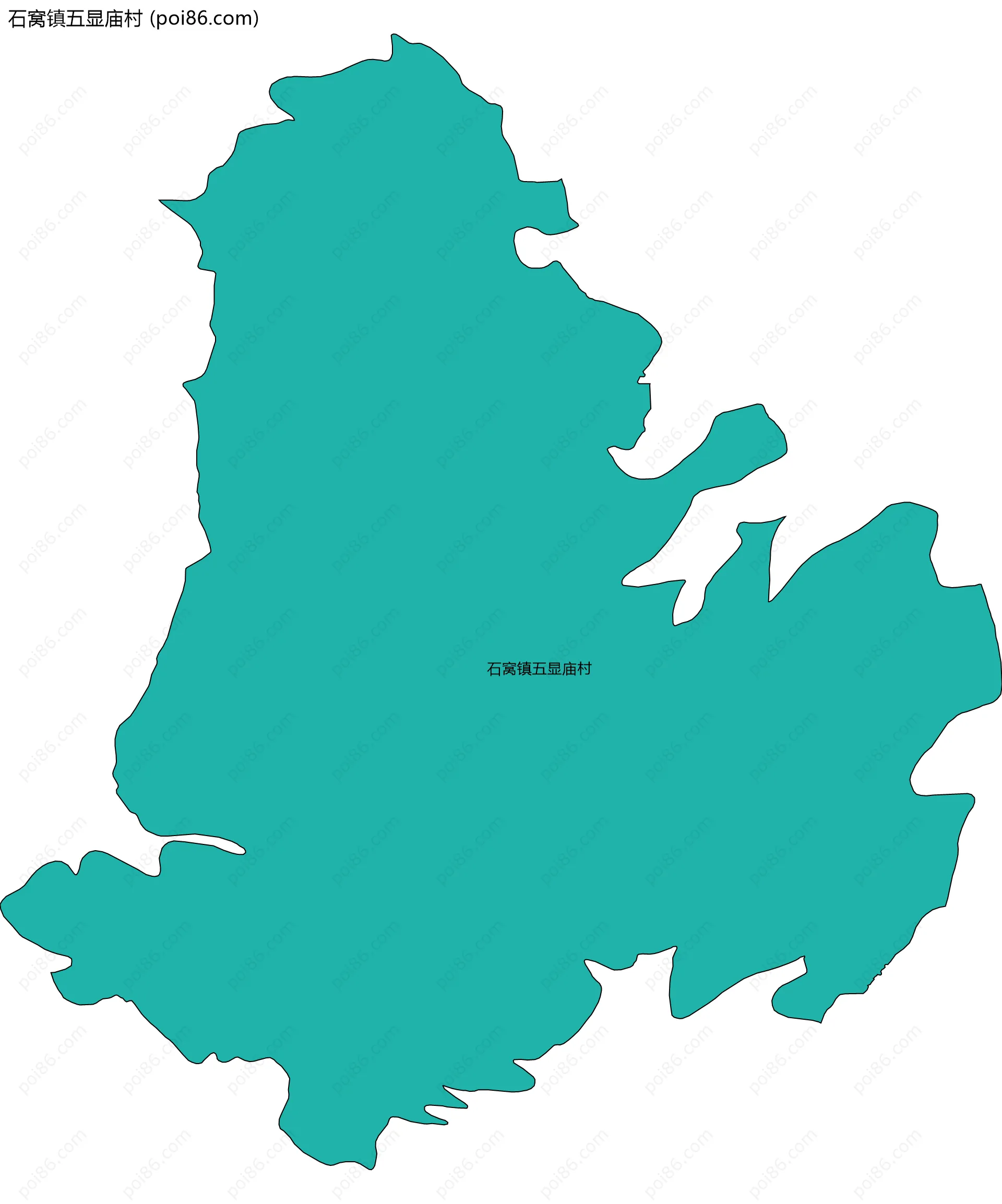 石窝镇五显庙村边界地图
