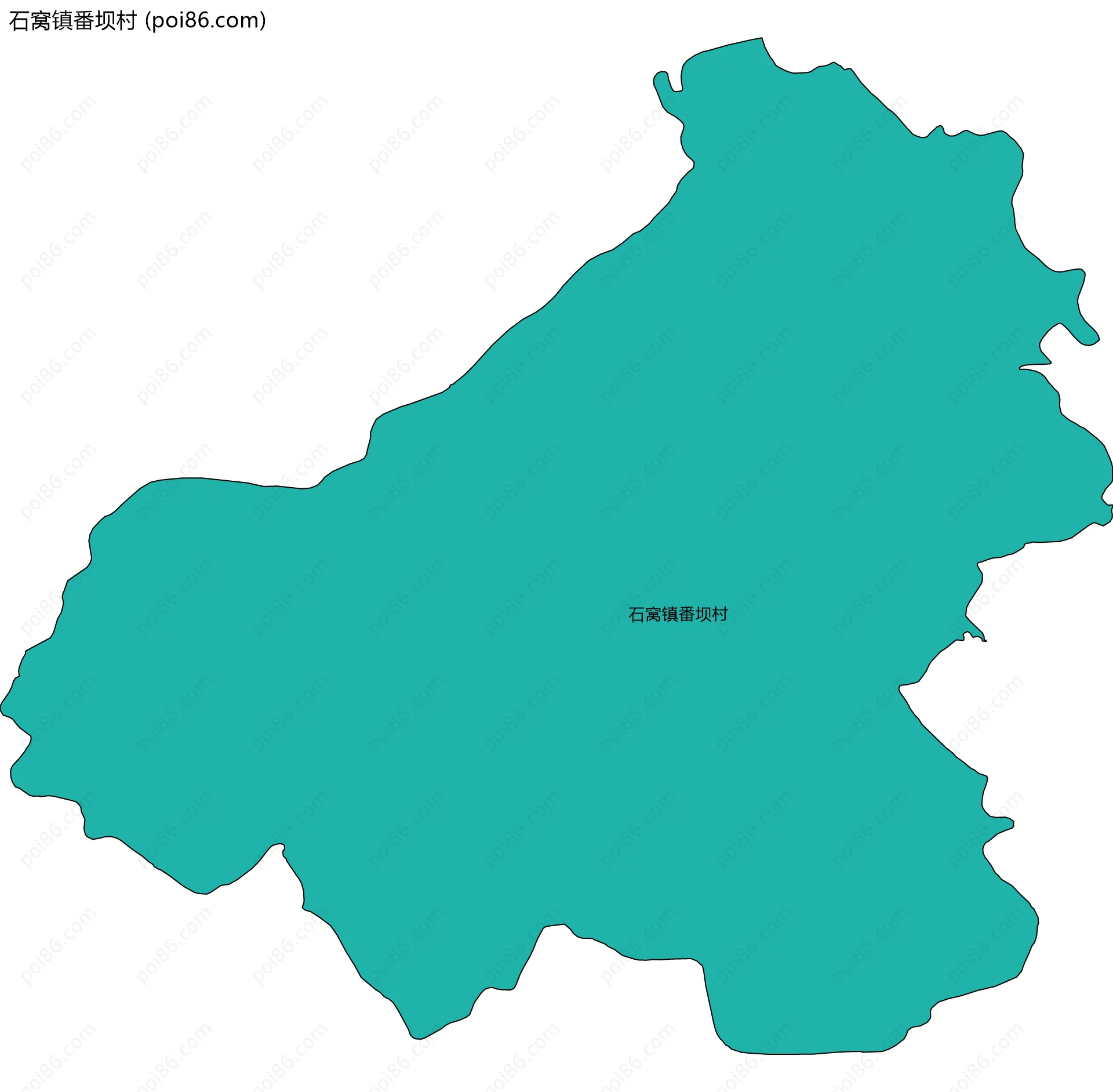 石窝镇番坝村边界地图