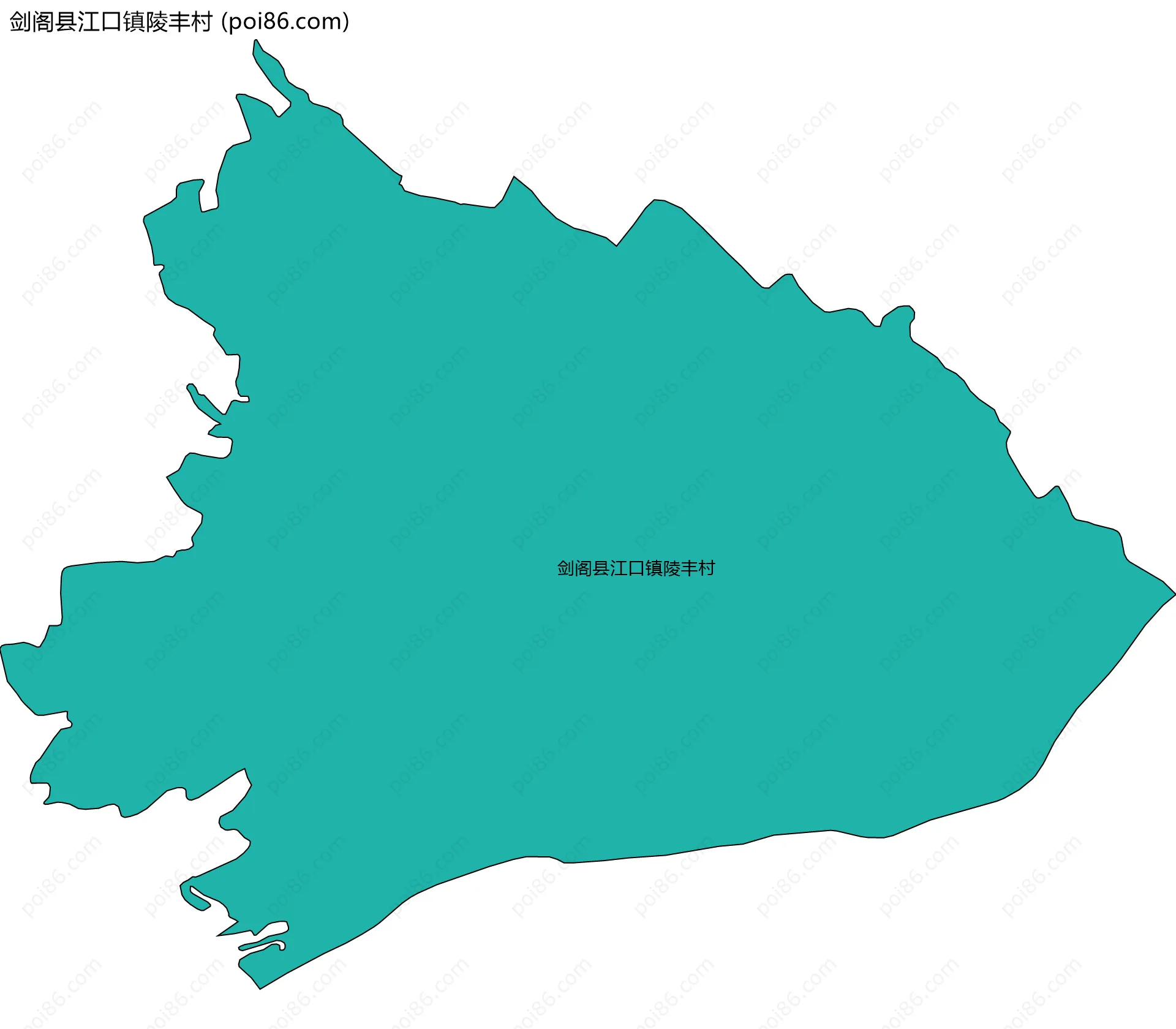 剑阁县江口镇陵丰村边界地图