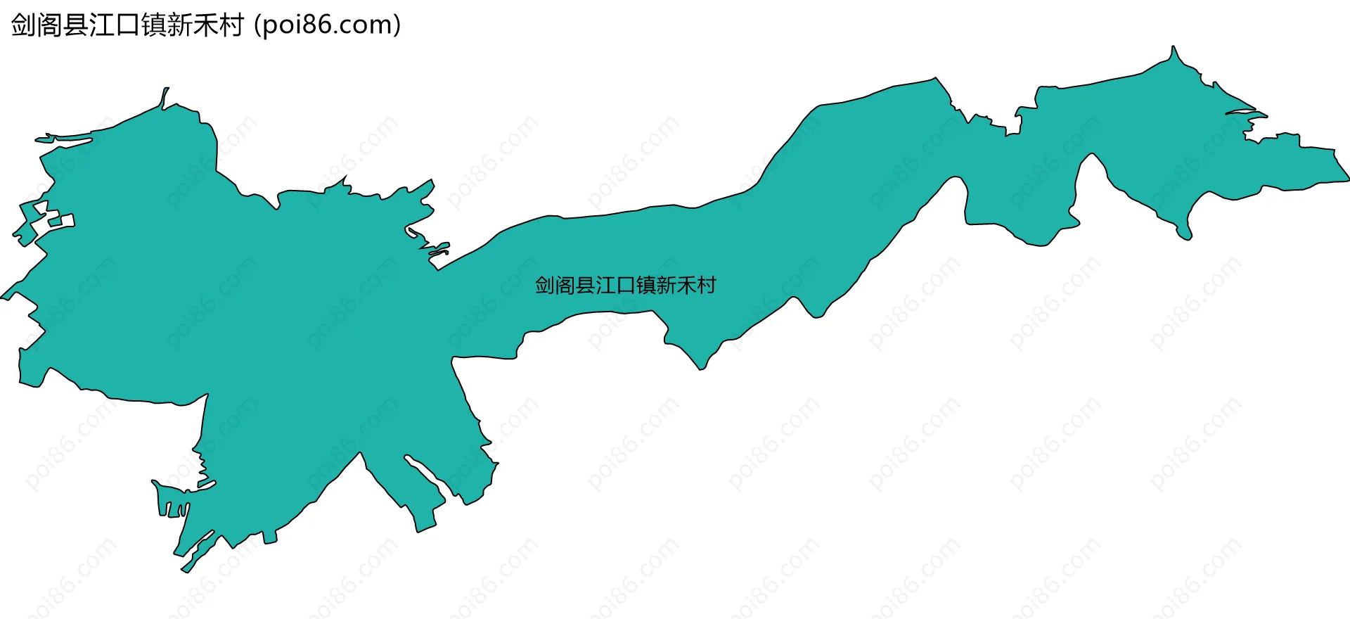 剑阁县江口镇新禾村边界地图